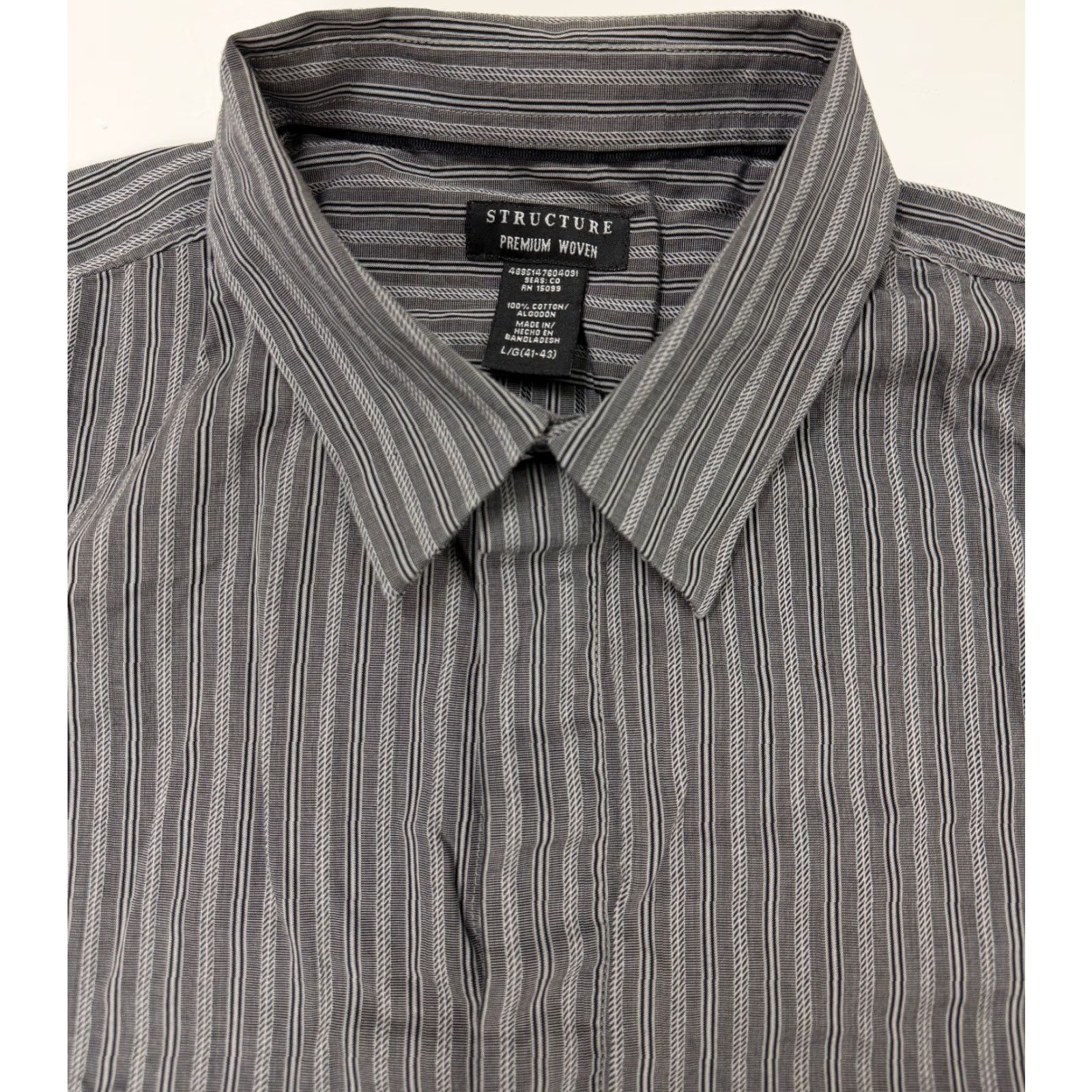 Vintage VINTAGE Structure Shirt Men L Black Striped Button-Up 90s Y2K Preppy Casual/Workwear Mens Size US L / EU 52-54 / 3 - 3 Thumbnail