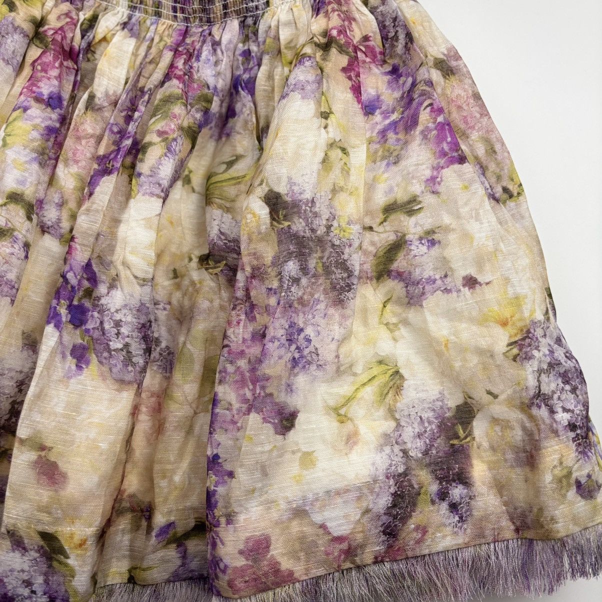 Zimmermann ZIMMERMANN Floral Print Linen And Silk Blend Skirt Size 28" / US 6 / IT 42 - 4 Thumbnail