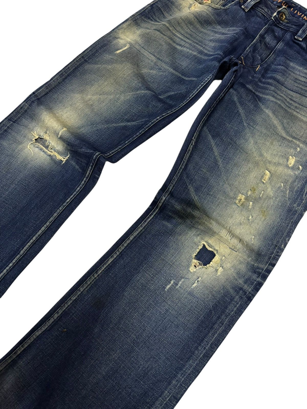 Diesel Vtg Italy Diesel Larkee Disconstructed Distress Jeans Size US 34 / EU 50 - 4 Thumbnail