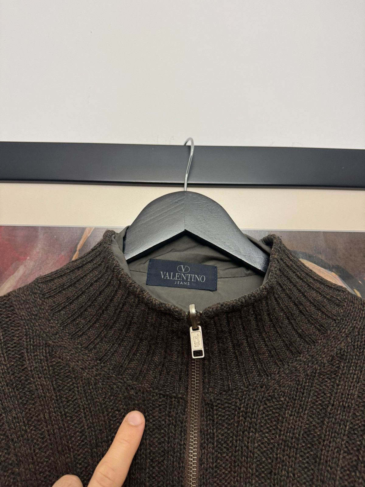Valentino Valenitno Vintage 90s Brown Zip Wool Cashmere Sweater Knit Size US L / EU 52-54 / 3 - 5 Thumbnail
