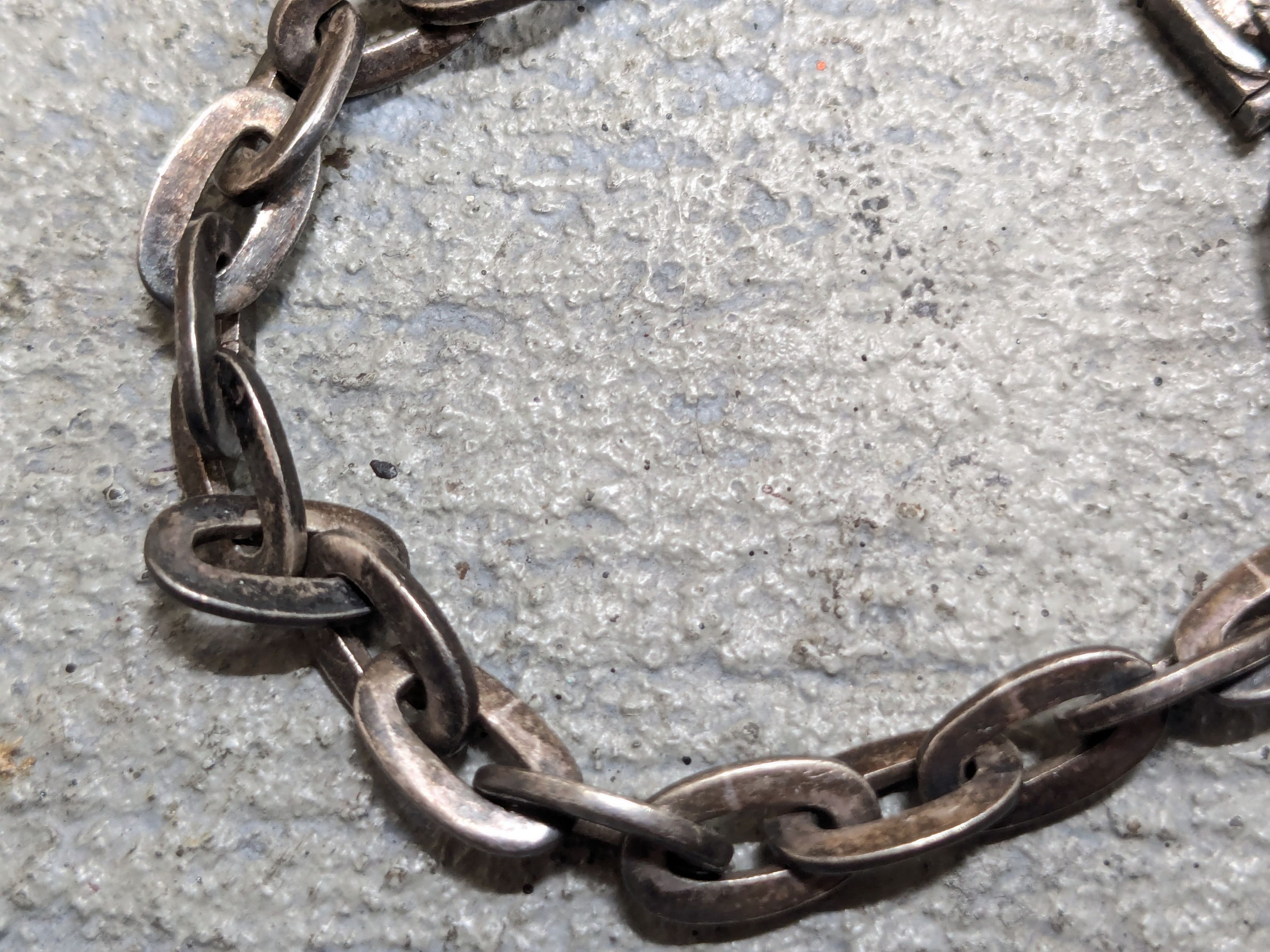 Jewelry Vintage Sterling Silver Bracelet Oval 7" Chain Link Size ONE SIZE - 8 Thumbnail