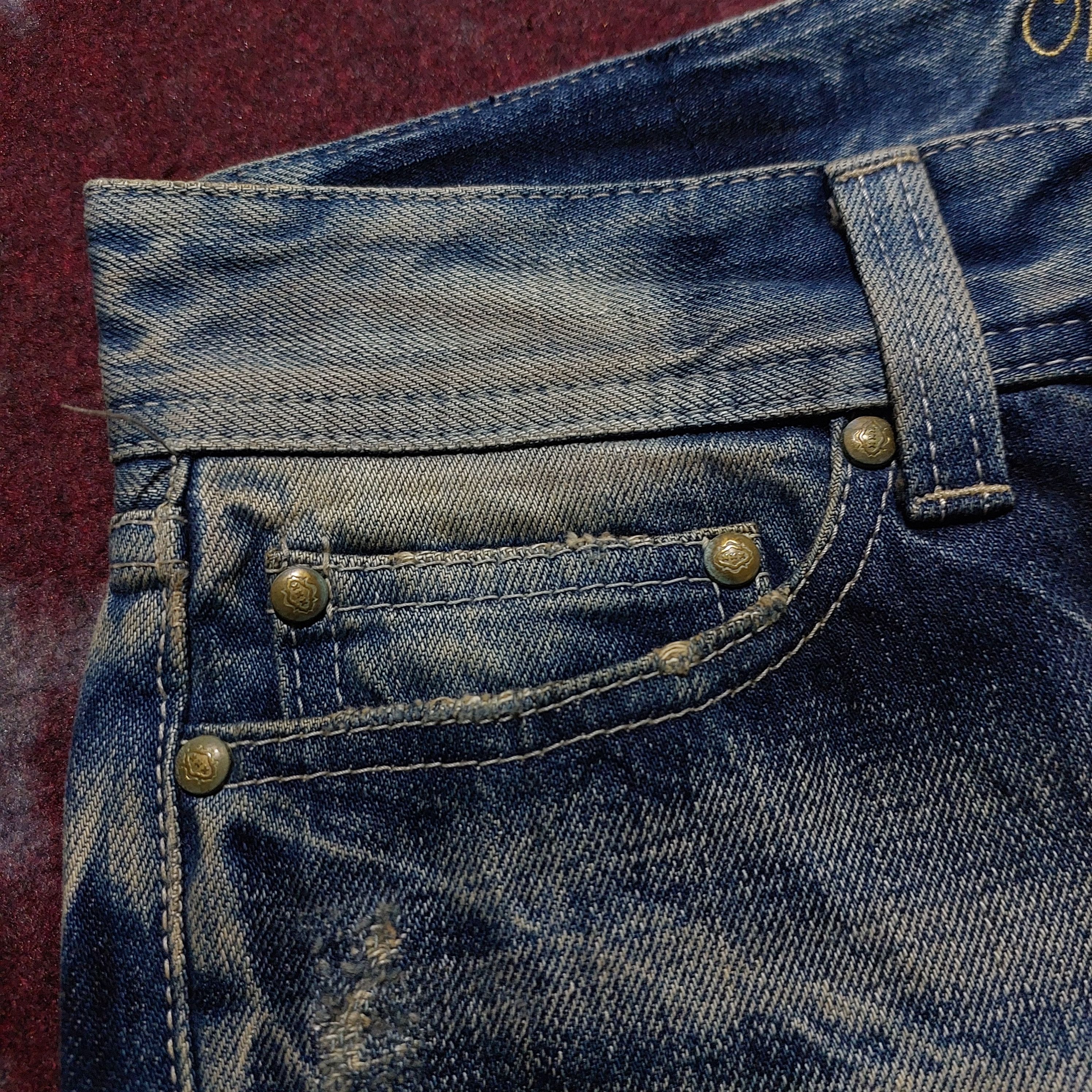 Vanquish Vanquish Gold japan Acid ripped Flared Jeans Size US 32 / EU 48 - 8 Thumbnail