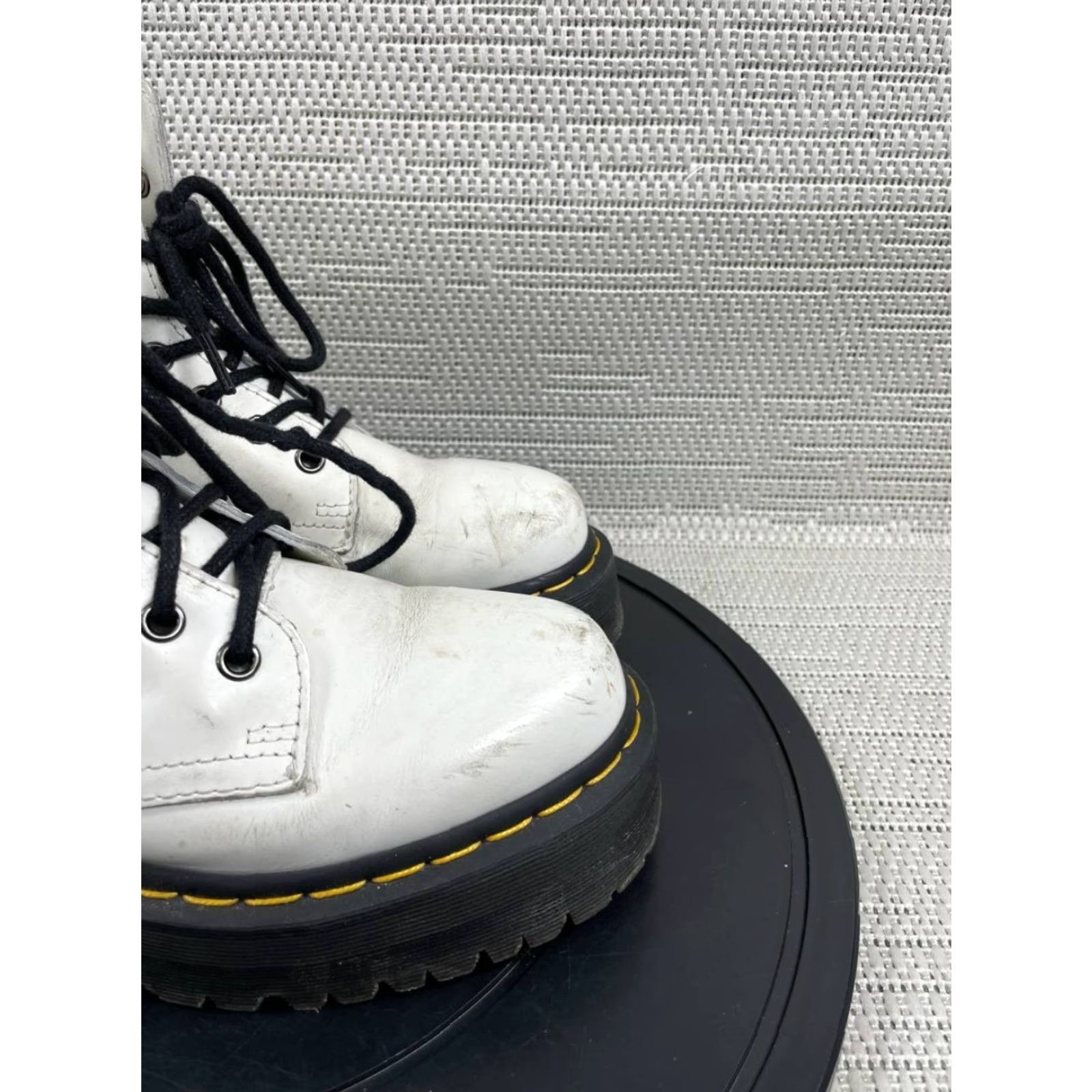 Dr. Martens Dr Martens Boots Womens Jadon White Smooth Leather Ankle Lace Up Size 37 EU 6 US Casual Combat Rubber Sole Leather Lining Mens Womens Boys Girls Size US 6 / IT 36 - 2 Thumbnail