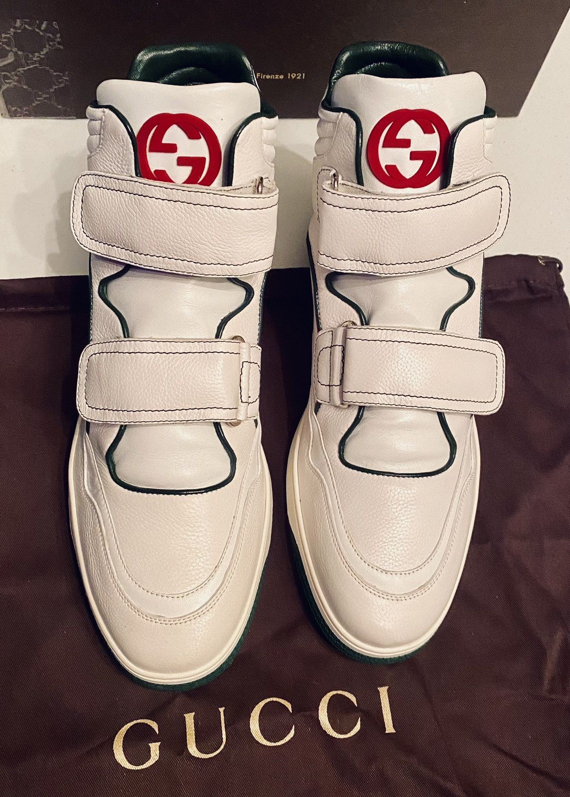Gucci Gucci 🇮🇹 Barkleys GG Leather Hi Top Sneakers 11 NEW VINTAGE Size US 11 / EU 44 - 6 Thumbnail