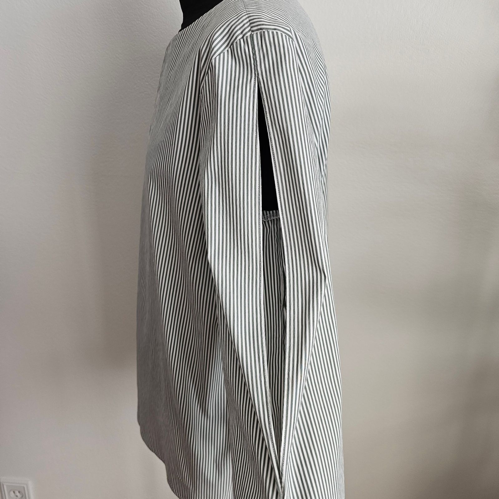 Lafayette 148 Lafayette 148 Khloe Striped Split Sleeves w/Ties Tunic Top L Size L / US 10 / IT 46 - 5 Thumbnail