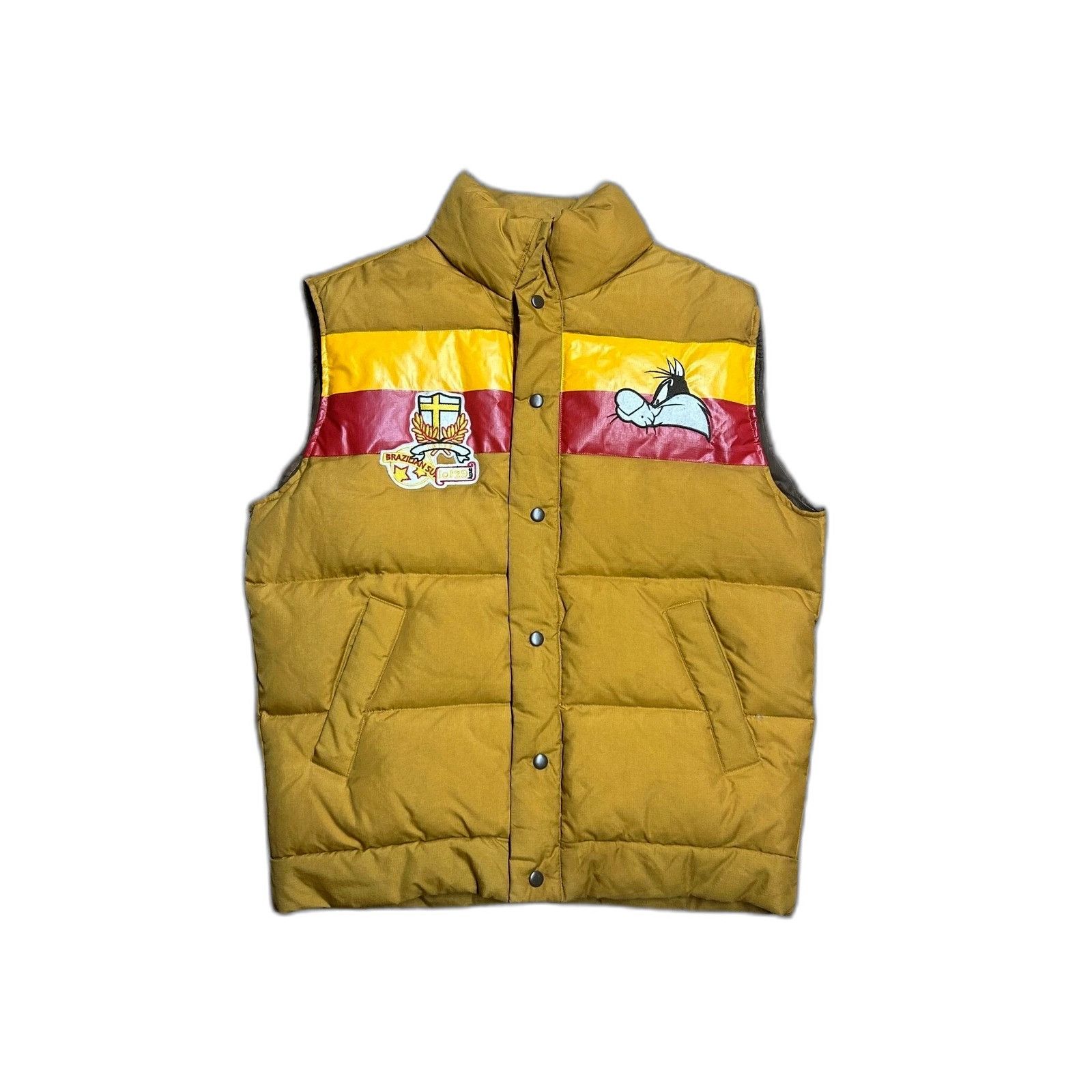 Vintage Warner Bros Looney Tunes Brown Puffer Vest Lot29Luxe Large Size US L / EU 52-54 / 3 - 1 Preview