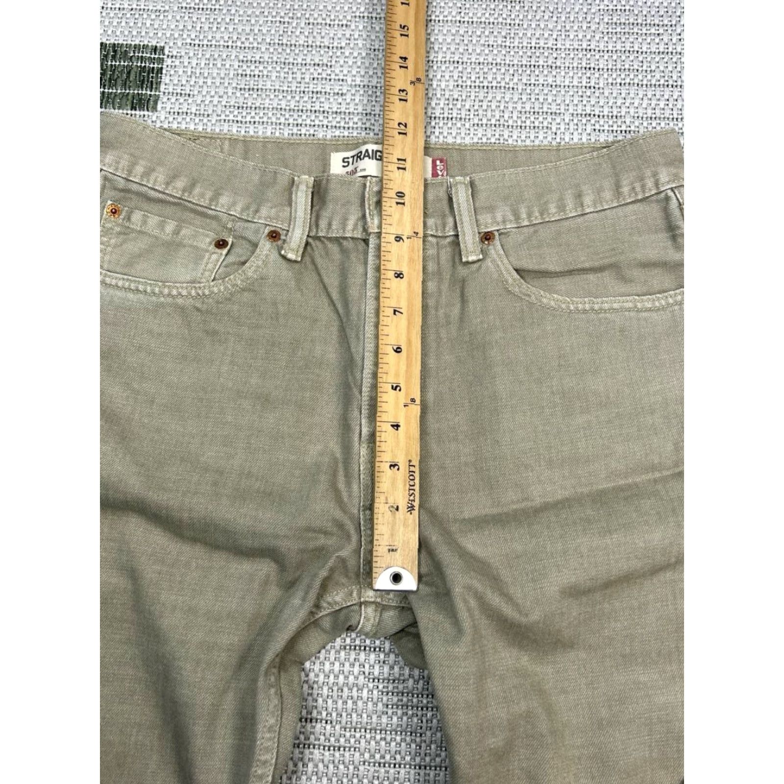 Levi's Levi's 505 Jeans Mens 32 Beige Denim Mid Rise Original Straight Fit 32x31 (Regular) Pants Size US 32 / EU 48 - 7 Thumbnail