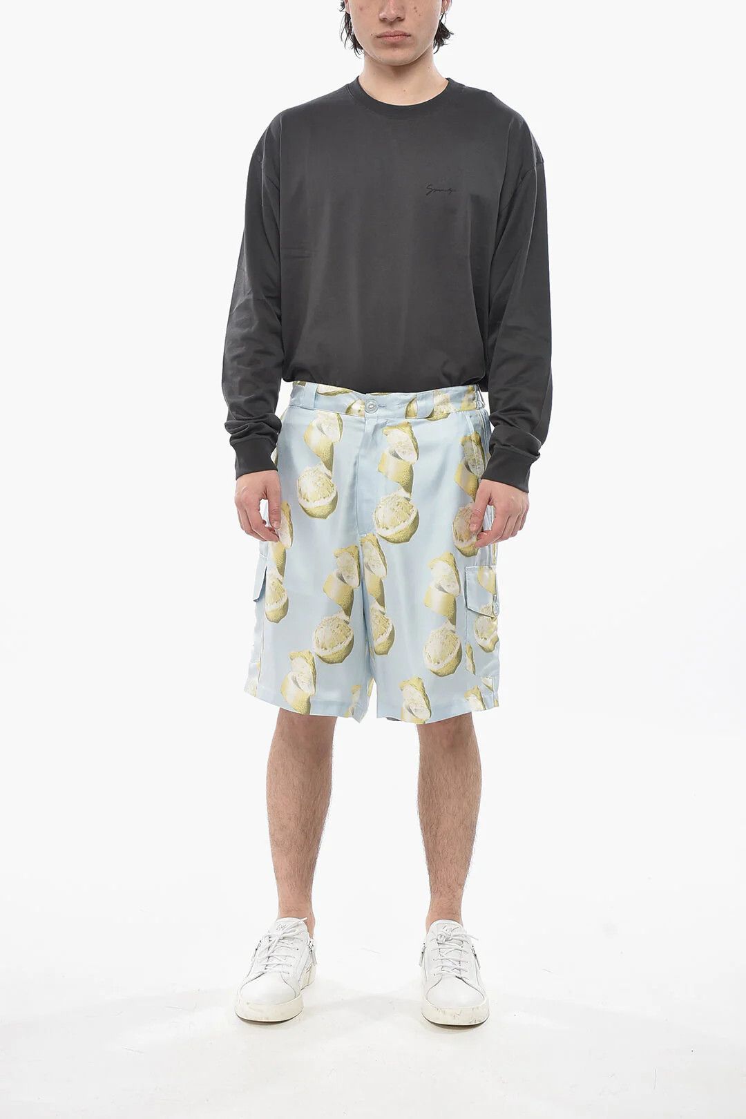 Givenchy og1mm0326 Silk-Satin Cargo Short in Light Blue Size US 36 / EU 52 - 4 Thumbnail