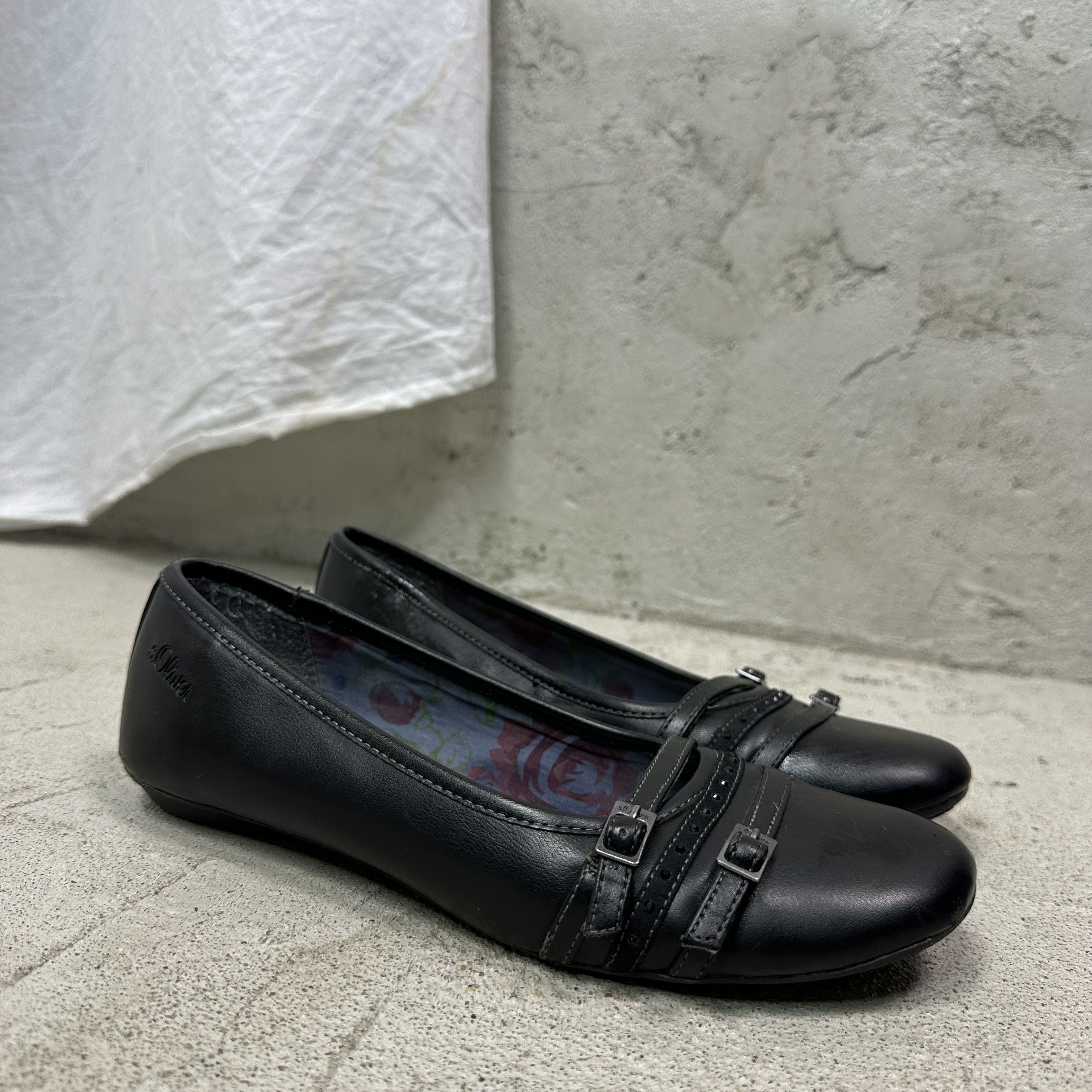 Vintage Vintage Avant Garde Leather Buckled Ballet Flats Y2K Size US 9 / IT 39 - 4 Thumbnail