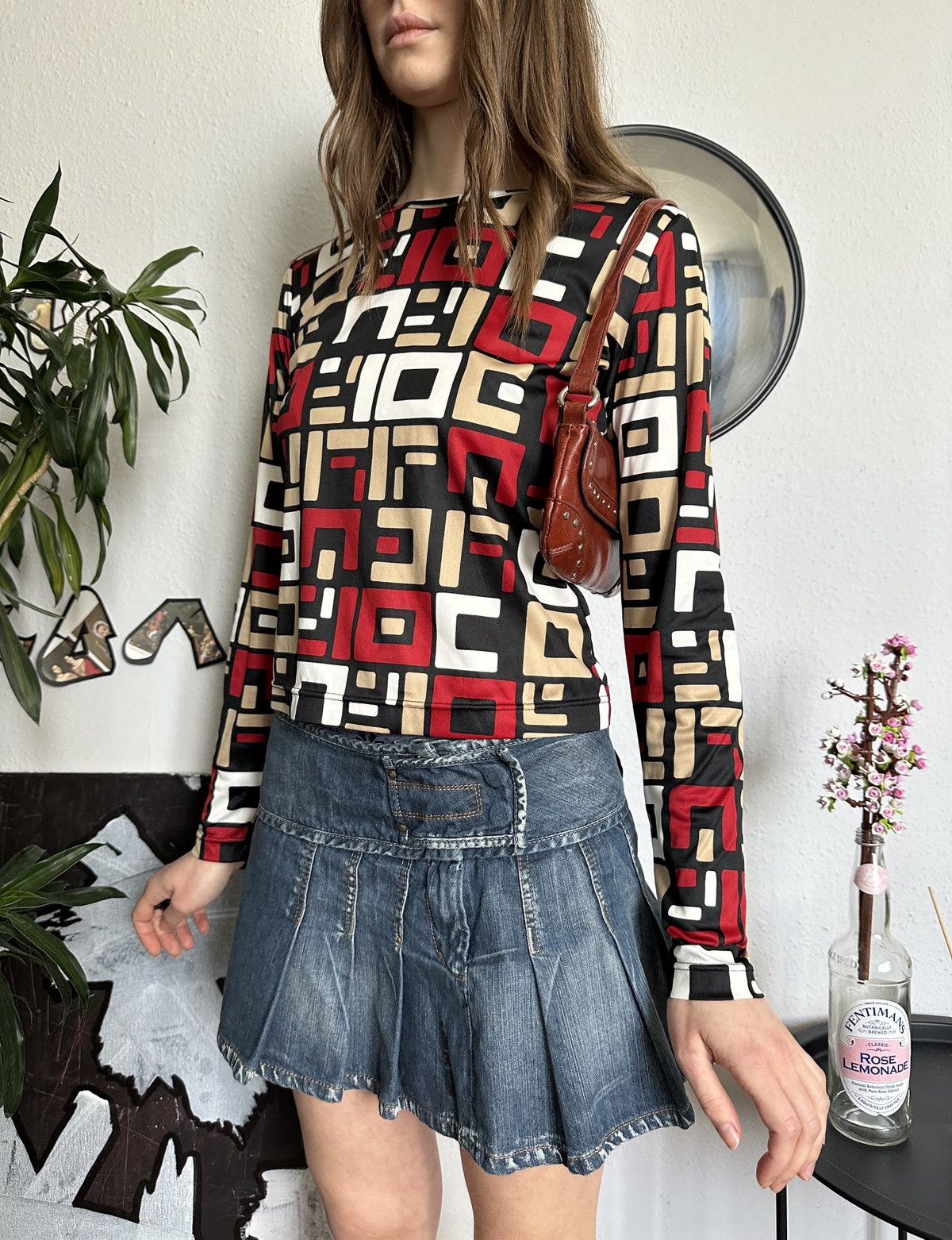 Mexx × Vintage Vintage slim full print futuristic top gaultier style y2k Size S / US 4 / IT 40 - 5 Thumbnail