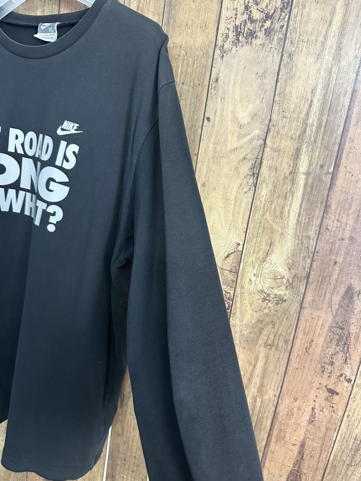 Nike "The Road Is LONG So What" Y2k Nike TShirt A384 Size US XL / EU 56 / 4 - 3 Thumbnail