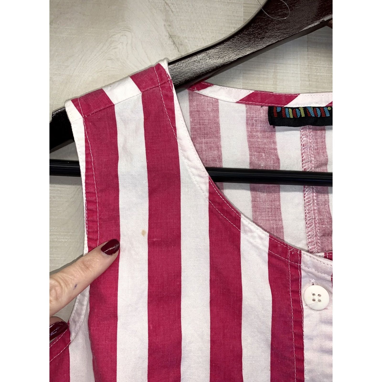 Pinko VINTAGE Pinot Noir Womens Pink White Short Alls Jumper Romper M 1990s 90s Jumper Romper Spots Wear Size M / US 6-8 / IT 42-44 - 5 Thumbnail