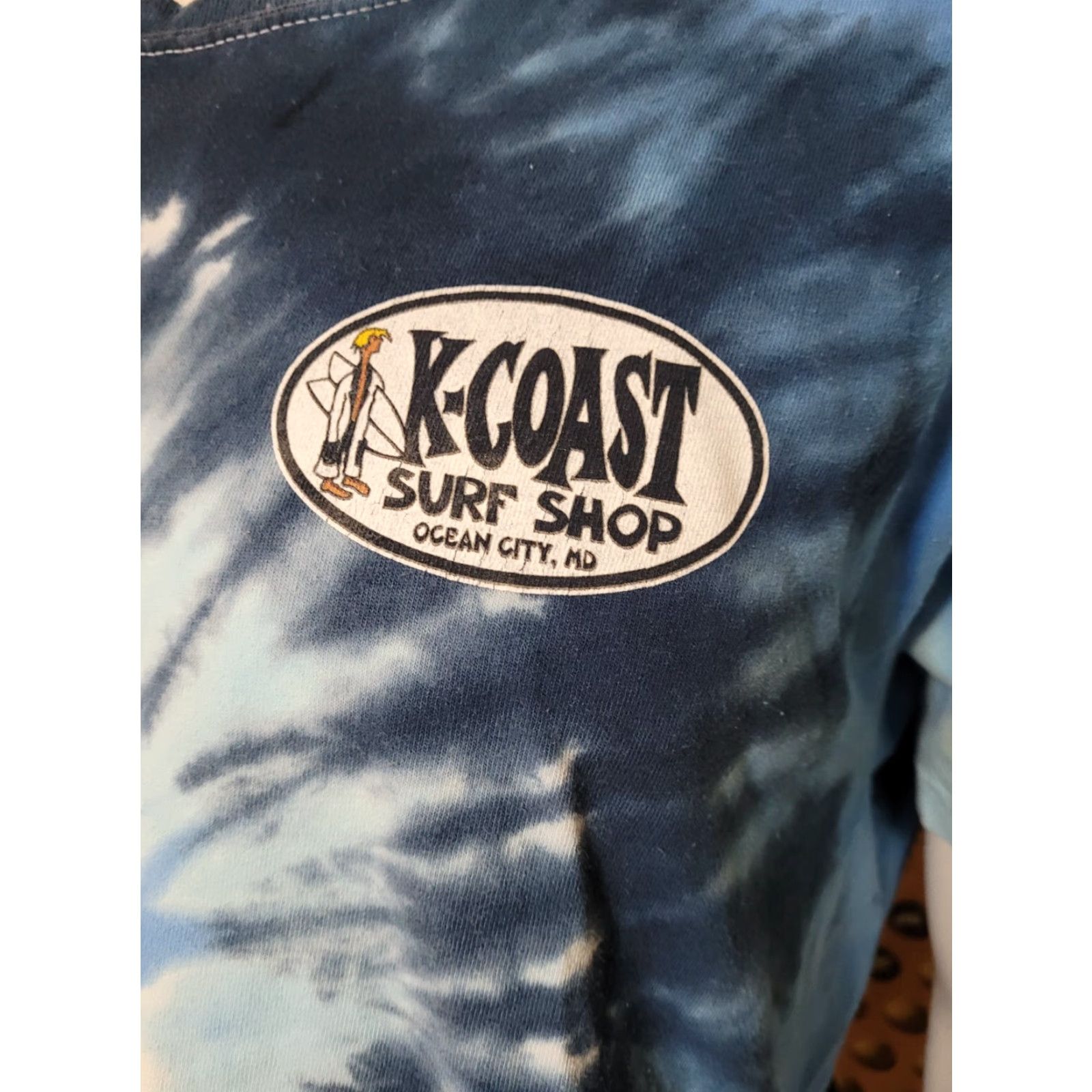 Vintage K-Coast Surf Shop Ocean City MD Tie Dye T Shirt XL NICE Surfer Surfing Beach Shirt Mens Graphic Tee Blue 100% Cotton Size US L / EU 52-54 / 3 - 2 Thumbnail