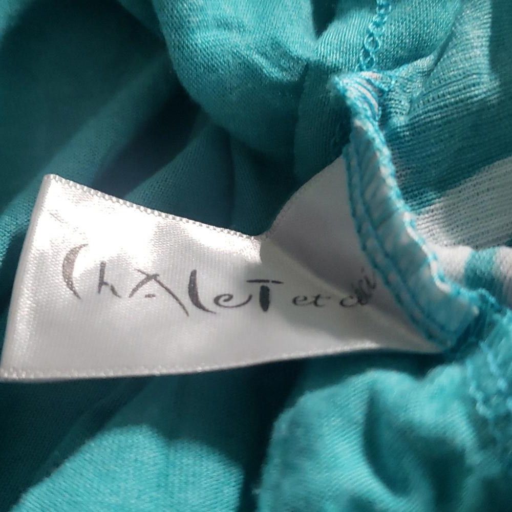 Designer CT1457 Chalet et Ceci Knee Length Button Front Aqua Tunic M Size M / US 6-8 / IT 42-44 - 7 Thumbnail