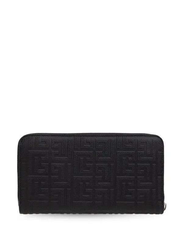 Balmain o1s1wg111225 Size:OS/Logo-Print Leather Wallet in Black Size ONE SIZE - 3 Thumbnail