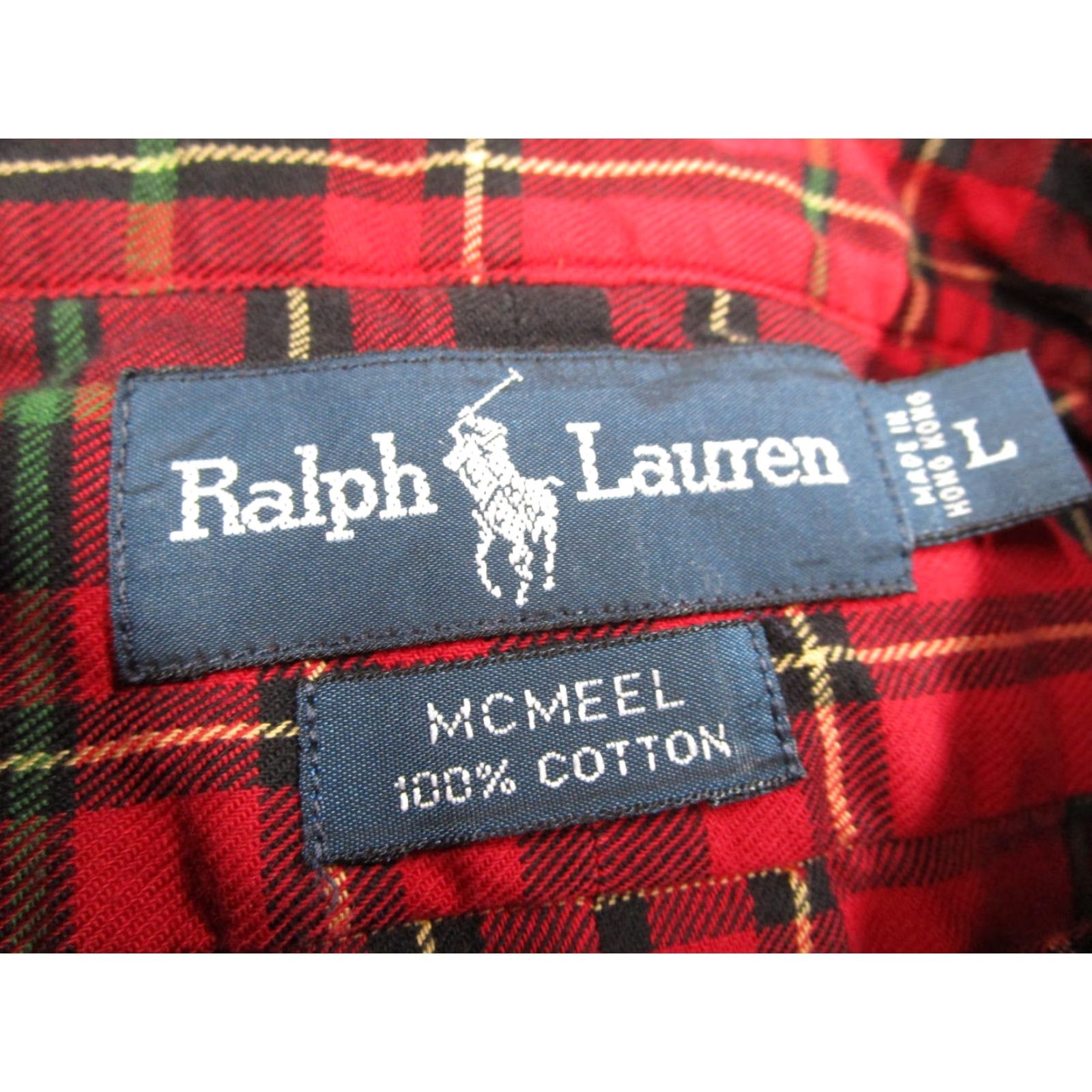 Ralph Lauren VINTAGE Ralph Lauren McMeel Shirt Mens Large Red Plaid Button-Up Twill 90s Preppy Size US L / EU 52-54 / 3 - 2 Thumbnail