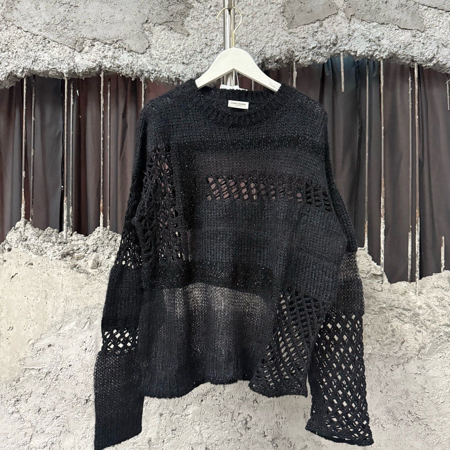 Saint Laurent Paris Saint Laurent Open-Knit Sweater Size XS Size XS / US 0-2 / IT 36-38 - 1 Thumbnail