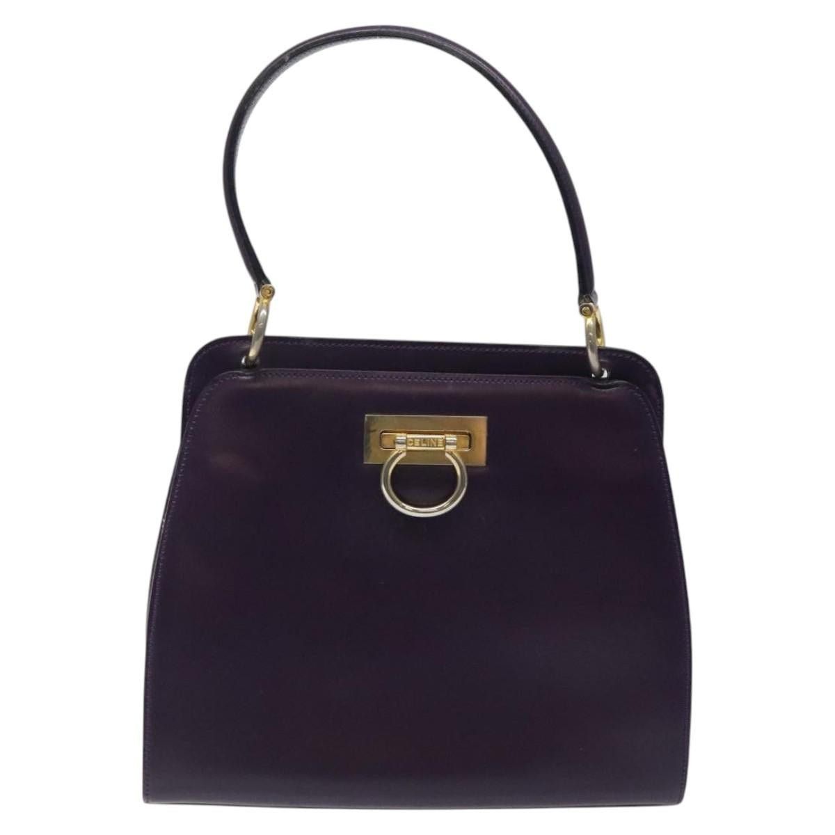 Celine CELINE Hand Bag Leather Purple Gold Size ONE SIZE - 2 Thumbnail