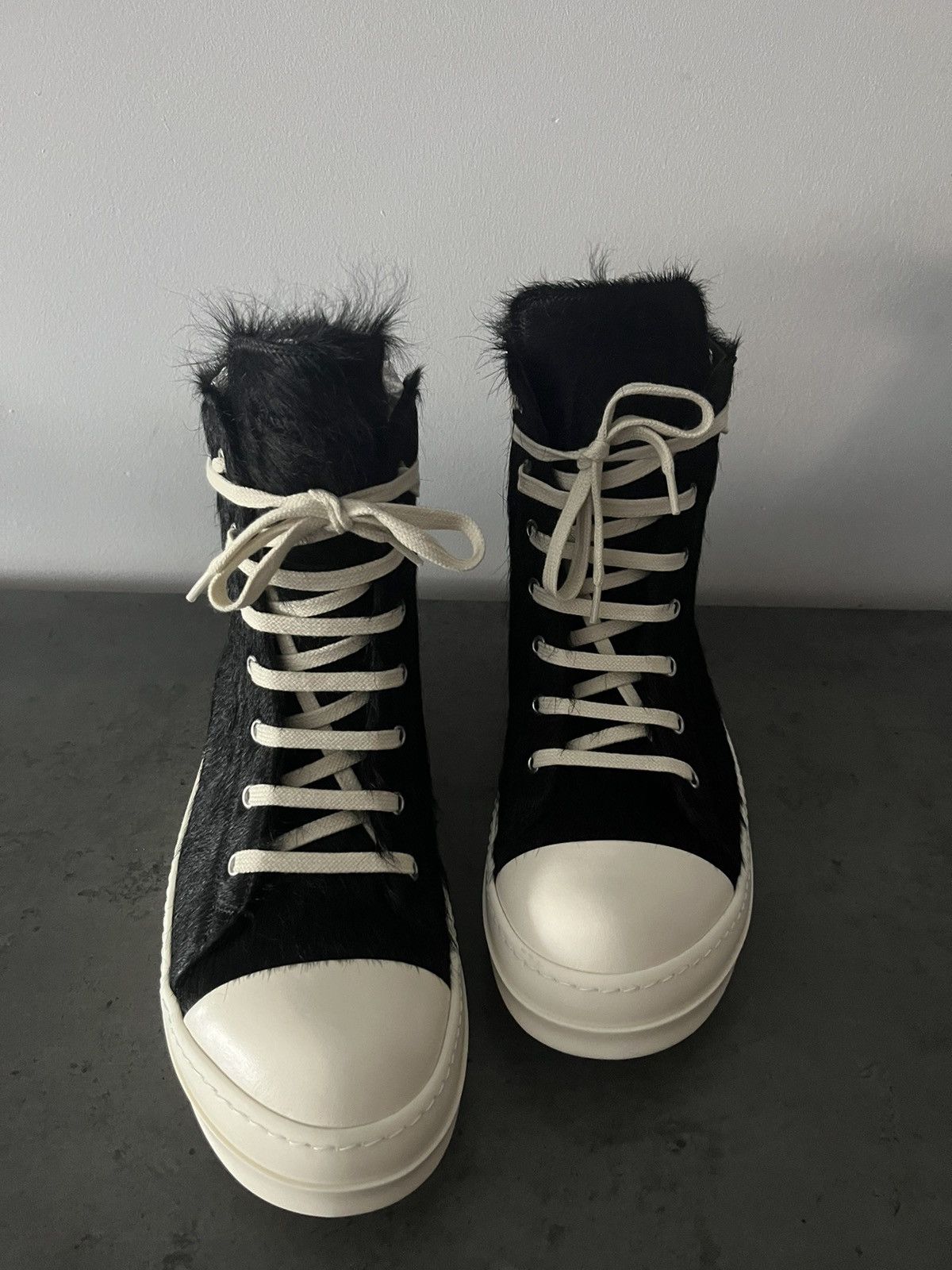Rick Owens × Rick Owens Drkshdw Rick Owens Pony Hair Ramones | Grailed