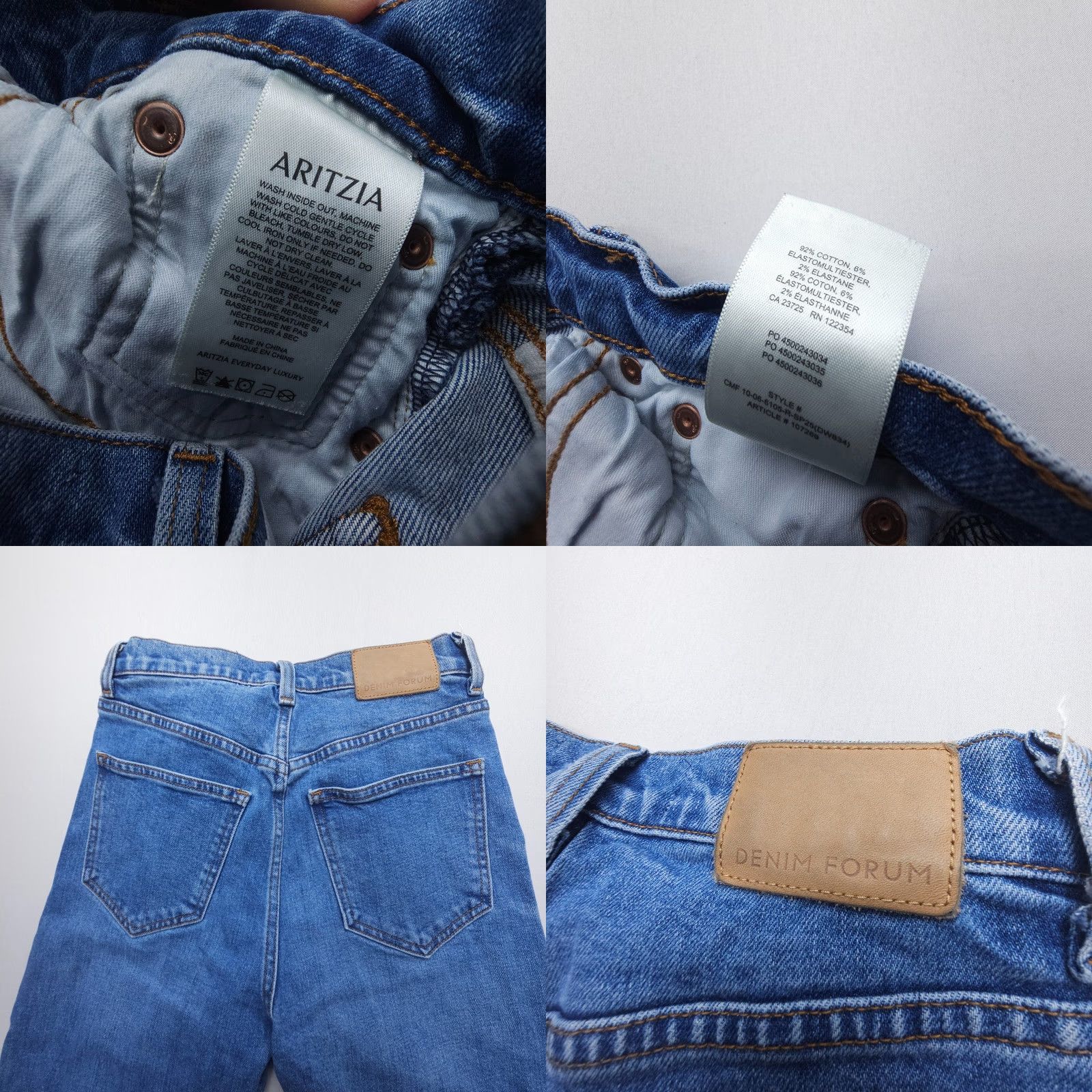 Aritzia Aritzia Jeans Arlo High Rise Straight 26x28 Blue Button Fly Denim Women's Jeans Size 26" / US 2 / IT 38 - 9 Thumbnail
