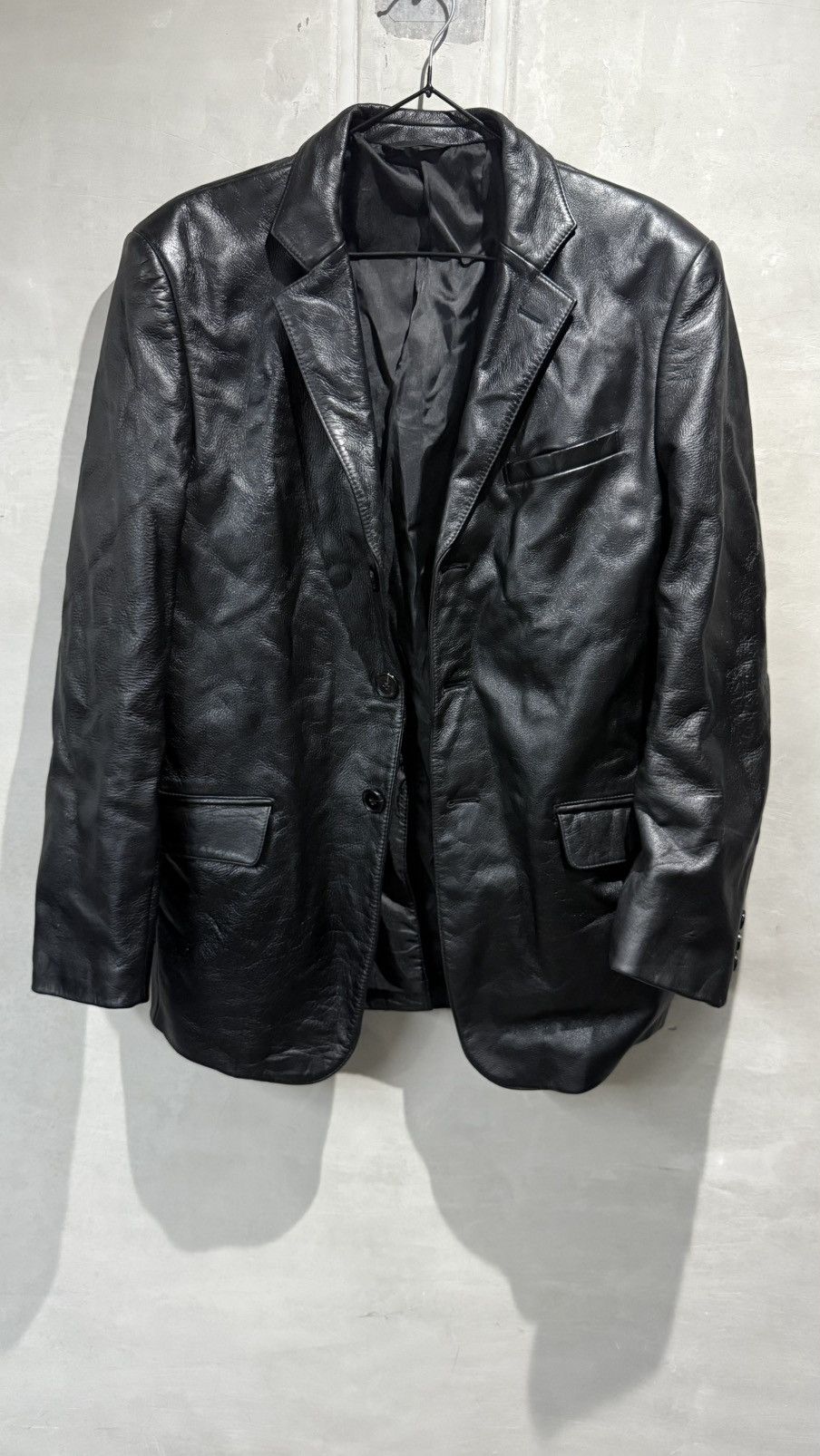 Yohji Yamamoto Vintage Yohji Yamamoto Leather Jacket Size US L / EU 52-54 / 3 - 16 Thumbnail