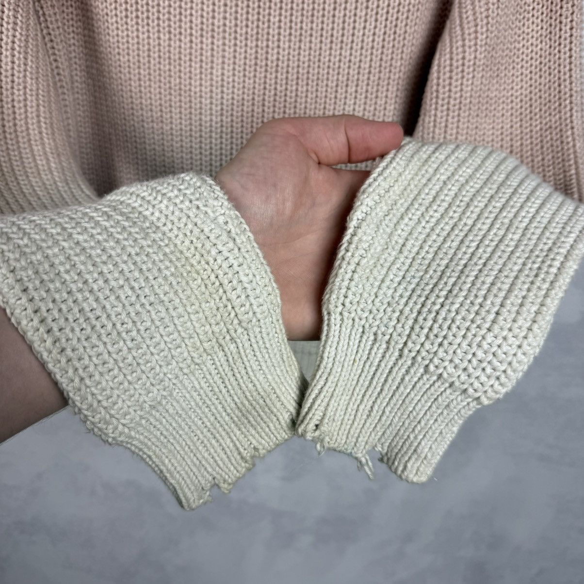 Zadig & Voltaire Zadig&Voltaire Kary Cow Distress Cotton Wool Knit Sweater Size XS / US 0-2 / IT 36-38 - 15 Thumbnail