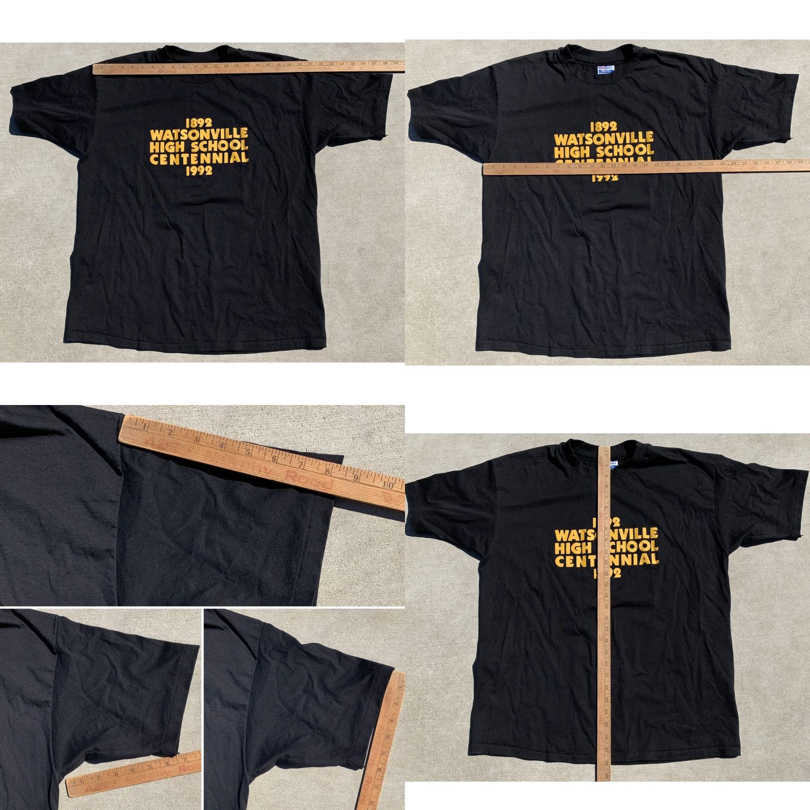 Hanes VINTAGE Watsonville High School Centennial 1992 We Feed The Cats T Shirt XL Hanes Fifty-Fifty Black Short Sleeve Mens Size US XL / EU 56 / 4 - 11 Thumbnail