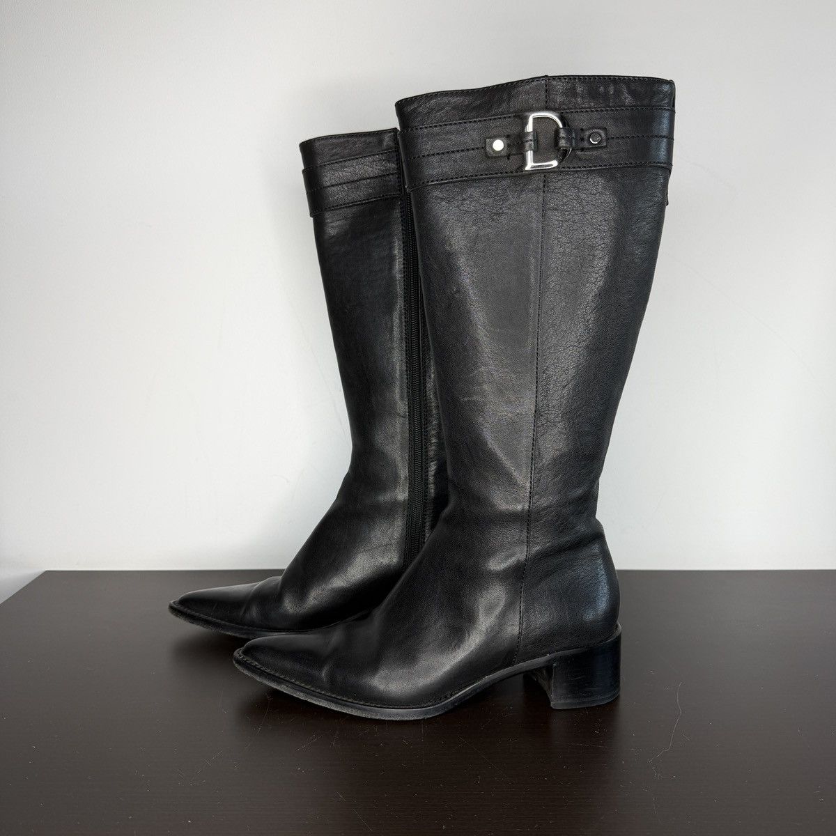 Dior Christian Dior Boots High Black Leather Size US 7 / IT 37 - 2 Thumbnail