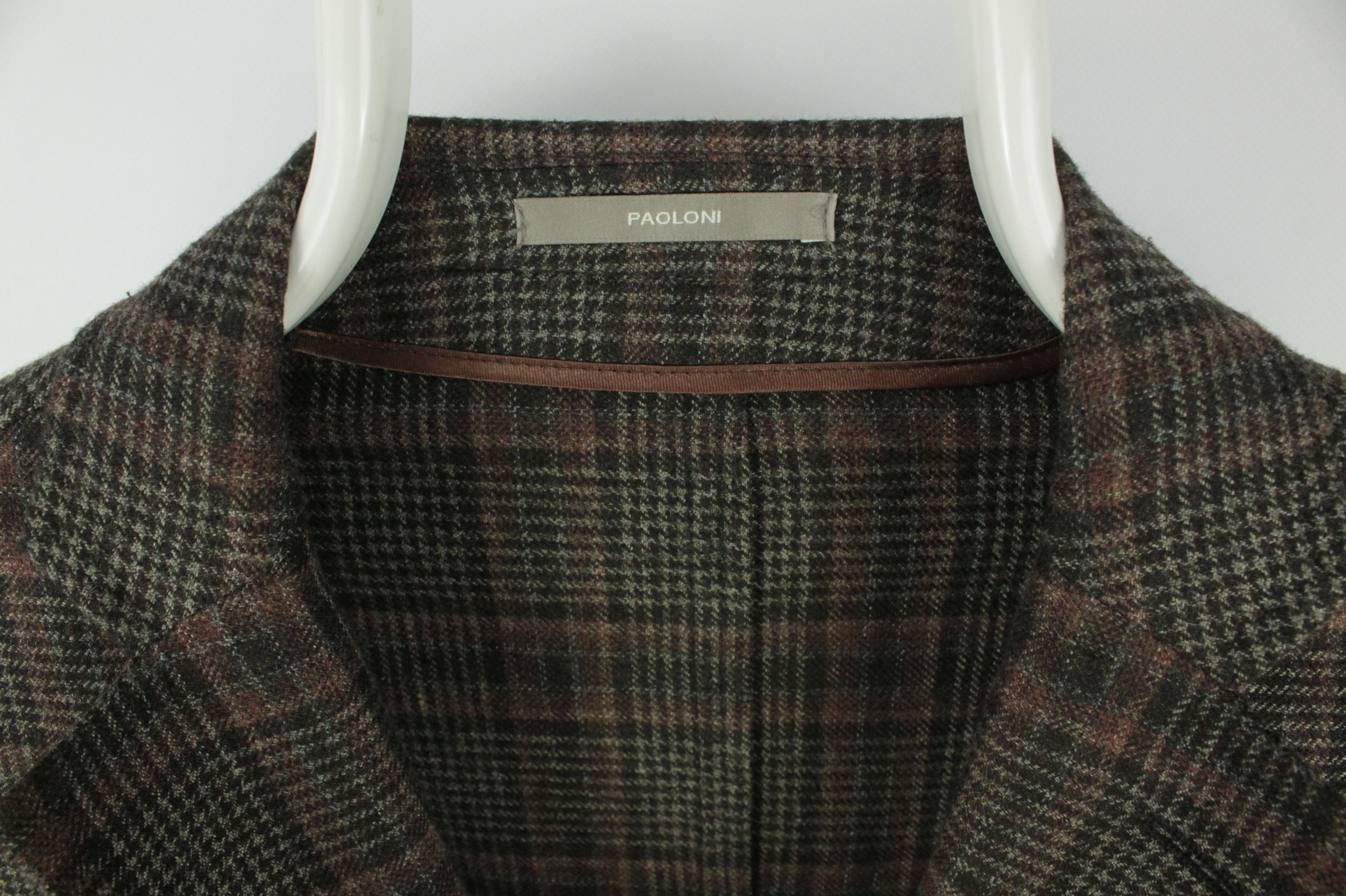 Paoloni PAOLONI Brown Flannel Wool Plaid Sport Coat Blazer Jacket Size US M / EU 48-50 / 2 - 4 Thumbnail