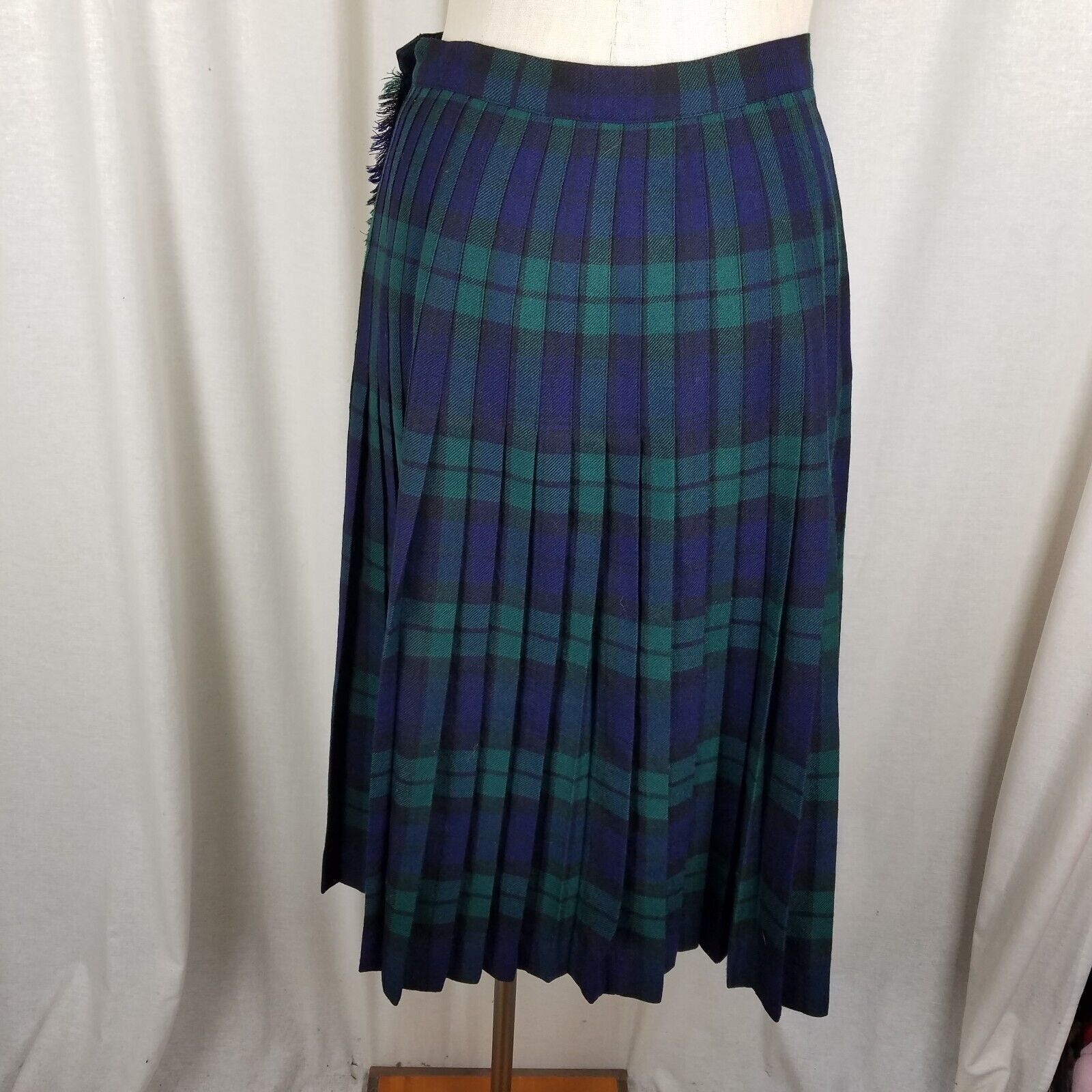 Vintage Vtg Aljean Pleated Wool Tartan Plaid Kilt Wrap Skirt 28in Size 28" / US 6 / IT 42 - 9 Thumbnail