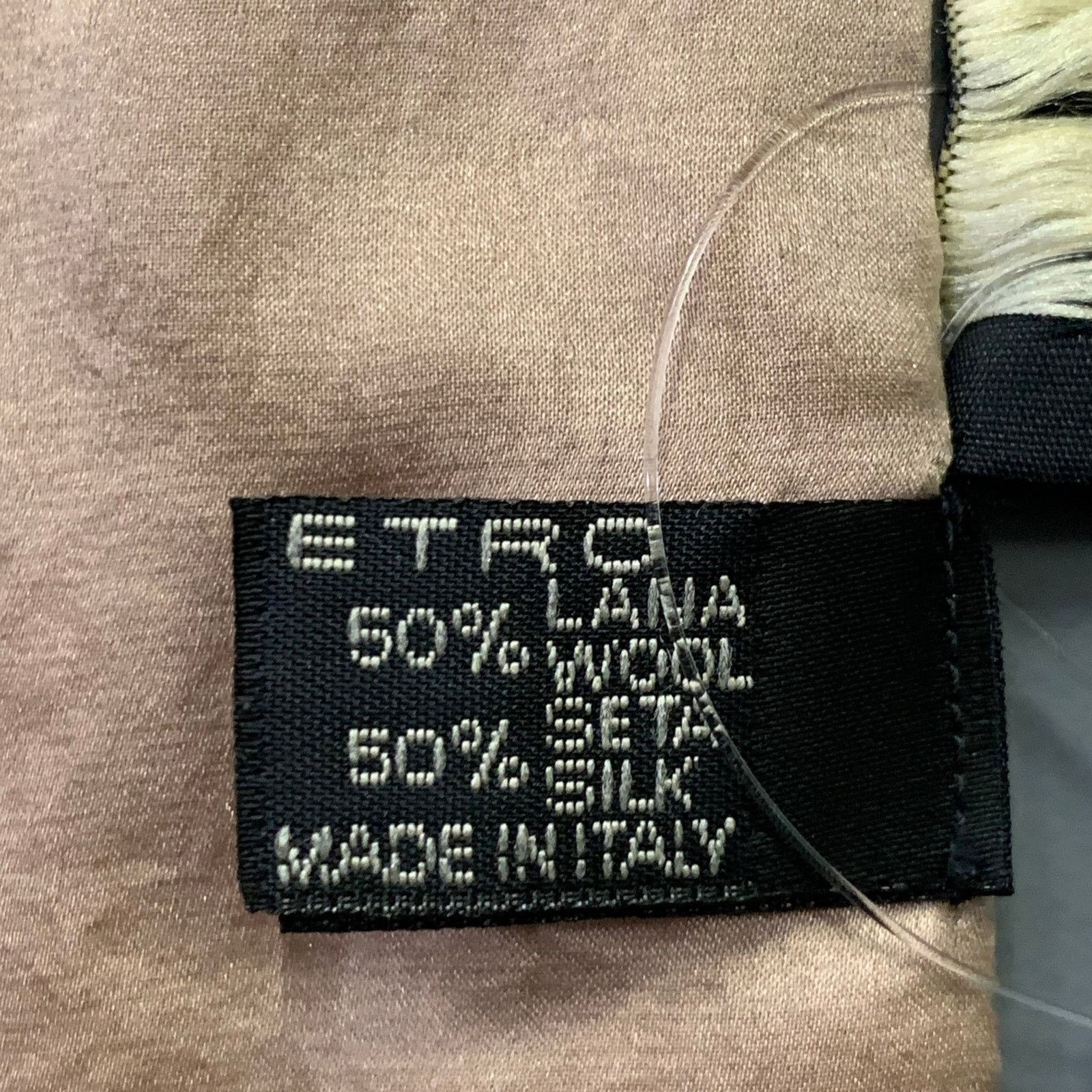 Etro Beige Multi Color Beaded Leather Wool Silk Sequined Scarf Size ONE SIZE - 6 Thumbnail