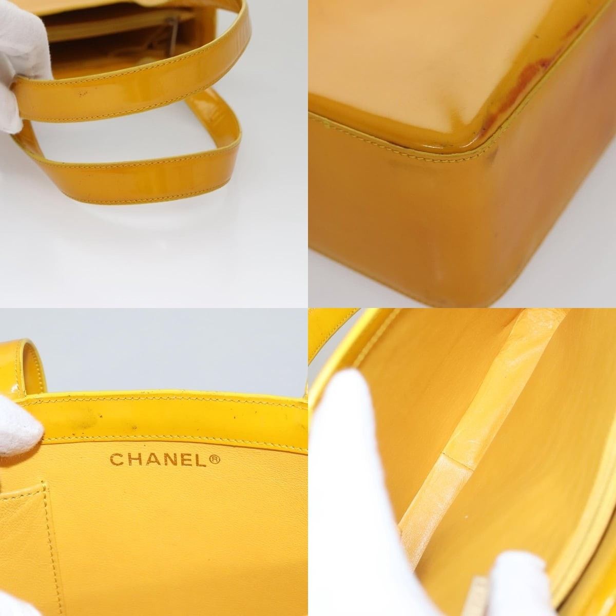 Chanel Chanel Tote Bag Enamel Yellow CC Size ONE SIZE - 4 Thumbnail