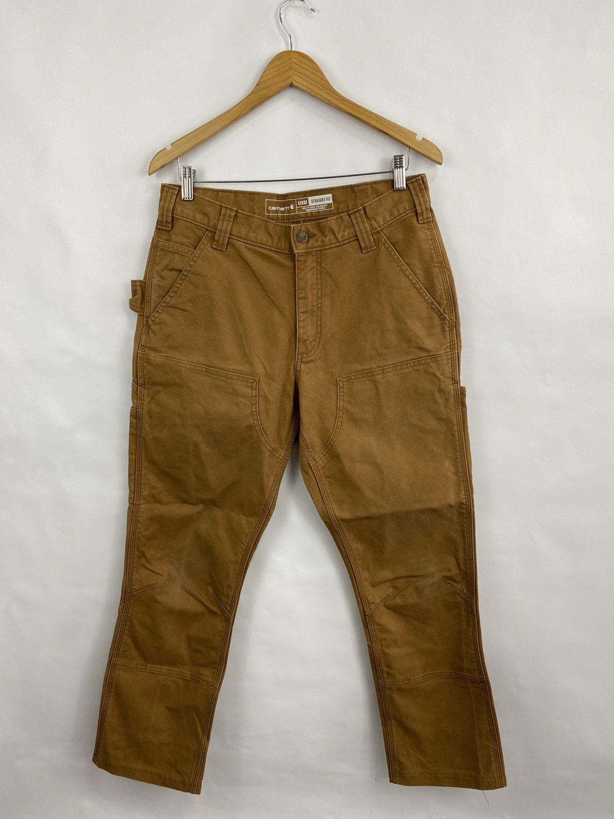 Carhartt 🇺🇸 Vintage 90s Carhartt Double Knees Brown Work Pants Y2K Size US 32 / EU 48 - 5 Thumbnail