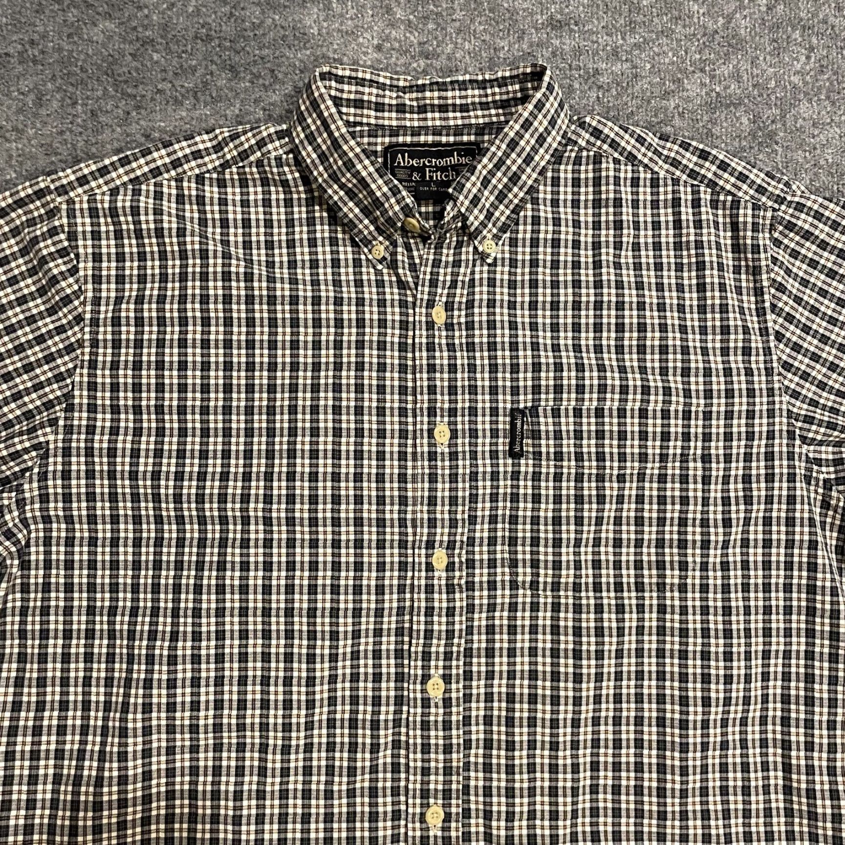 Abercrombie & Fitch VINTAGE Abercrombie & Fitch Button-Down Shirt Mens L Plaid Shirt Blue Black Gold Pattern Casual Shirt Size US L / EU 52-54 / 3 - 4 Thumbnail