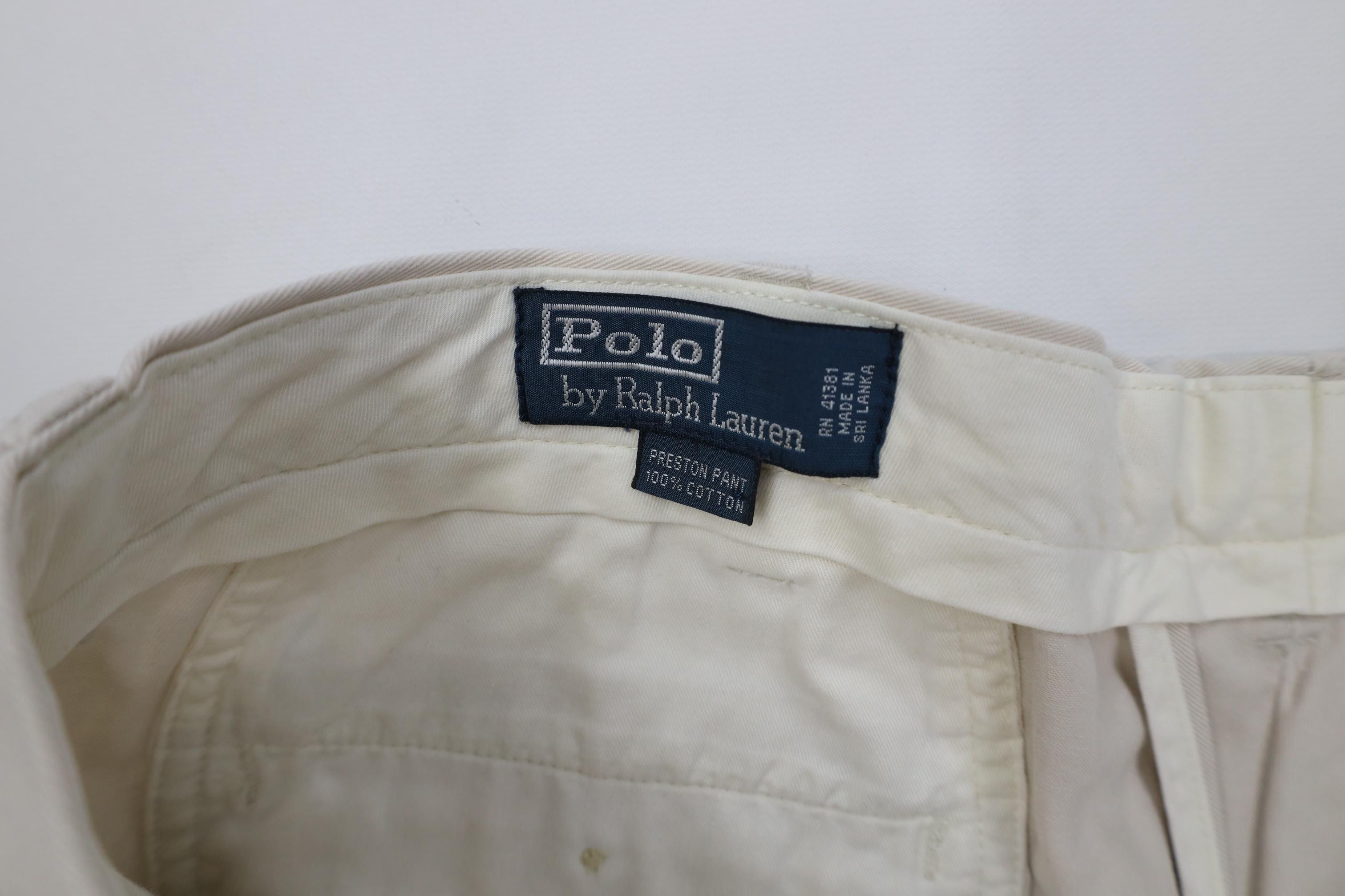 Polo Ralph Lauren Vintage 90s Ralph Lauren Wide Leg Chino Pants Stone Cotton Size US 38 / EU 54 - 9 Thumbnail