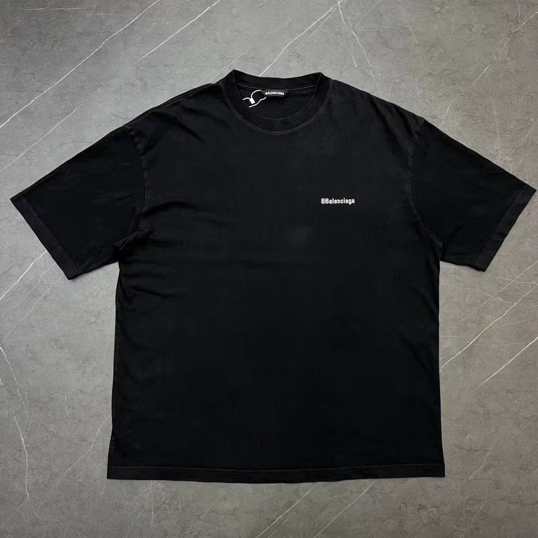 Balenciaga Balenciaga Double B Embroidered Small Logo Short Sleeve 