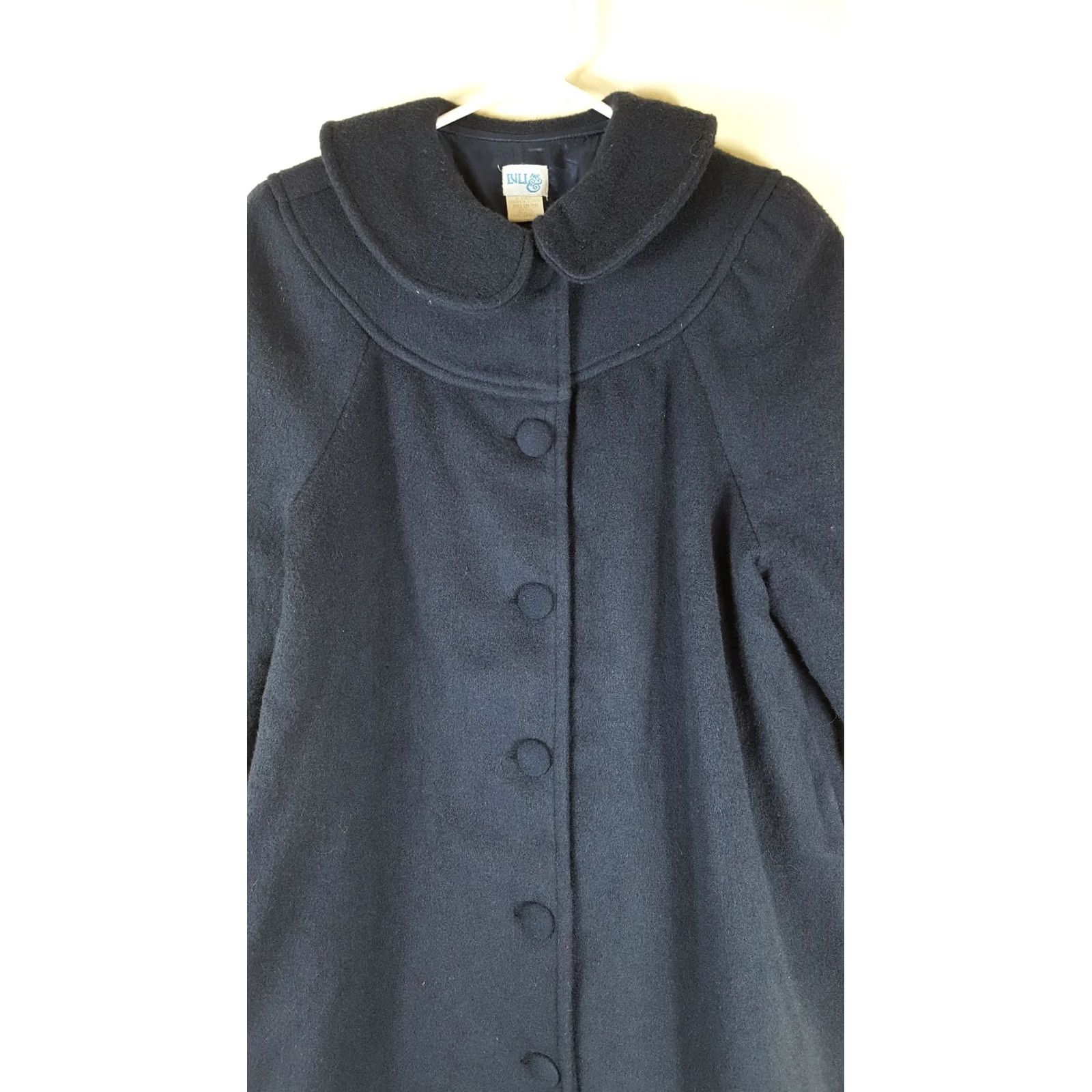 Vintage VINTAGE Luli & Me Wool Dress Navy Blue A-Line Long Sleeve Collared Buttoned 80s Womens Size 7 Size M / US 6-8 / IT 42-44 - 2 Thumbnail
