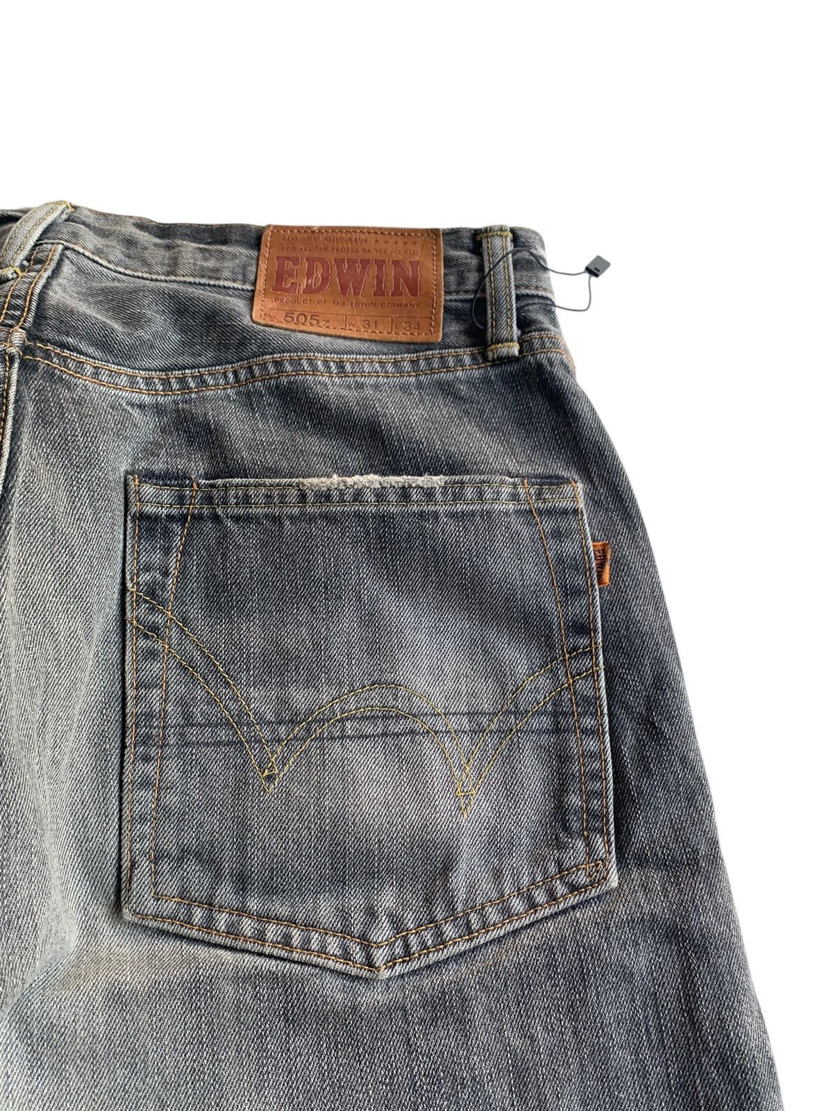 Edwin VINTAGE EDWIN 505Z SELVEDGE FADED & RUSTY DISTRESSED DENIM Size US 31 - 12 Thumbnail