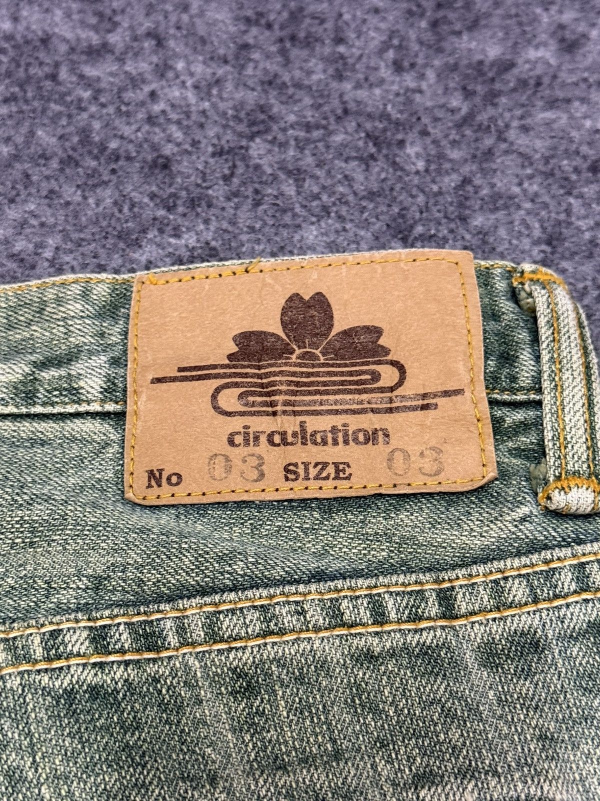 Blue Blue Japan × Hoodlamb × Japanese Brand Circulation Japan Hemp denim blend Weed Dyed Flared Jeans Size US 32 / EU 48 - 18 Thumbnail