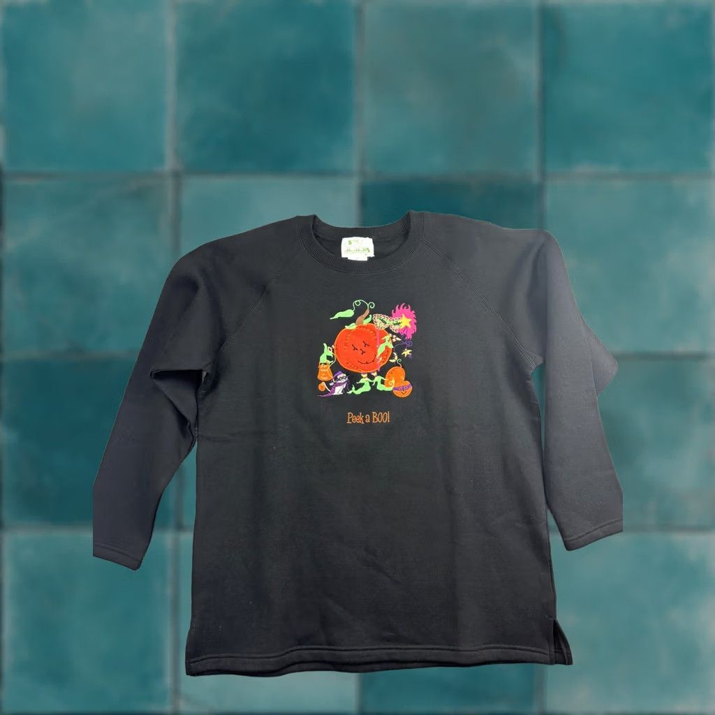 Quacker Factory Quacker Factory Sweatshirt Womens Large Black Peek a Boo Halloween Pumpkin Cat Size L / US 10 / IT 46 - 1 Thumbnail