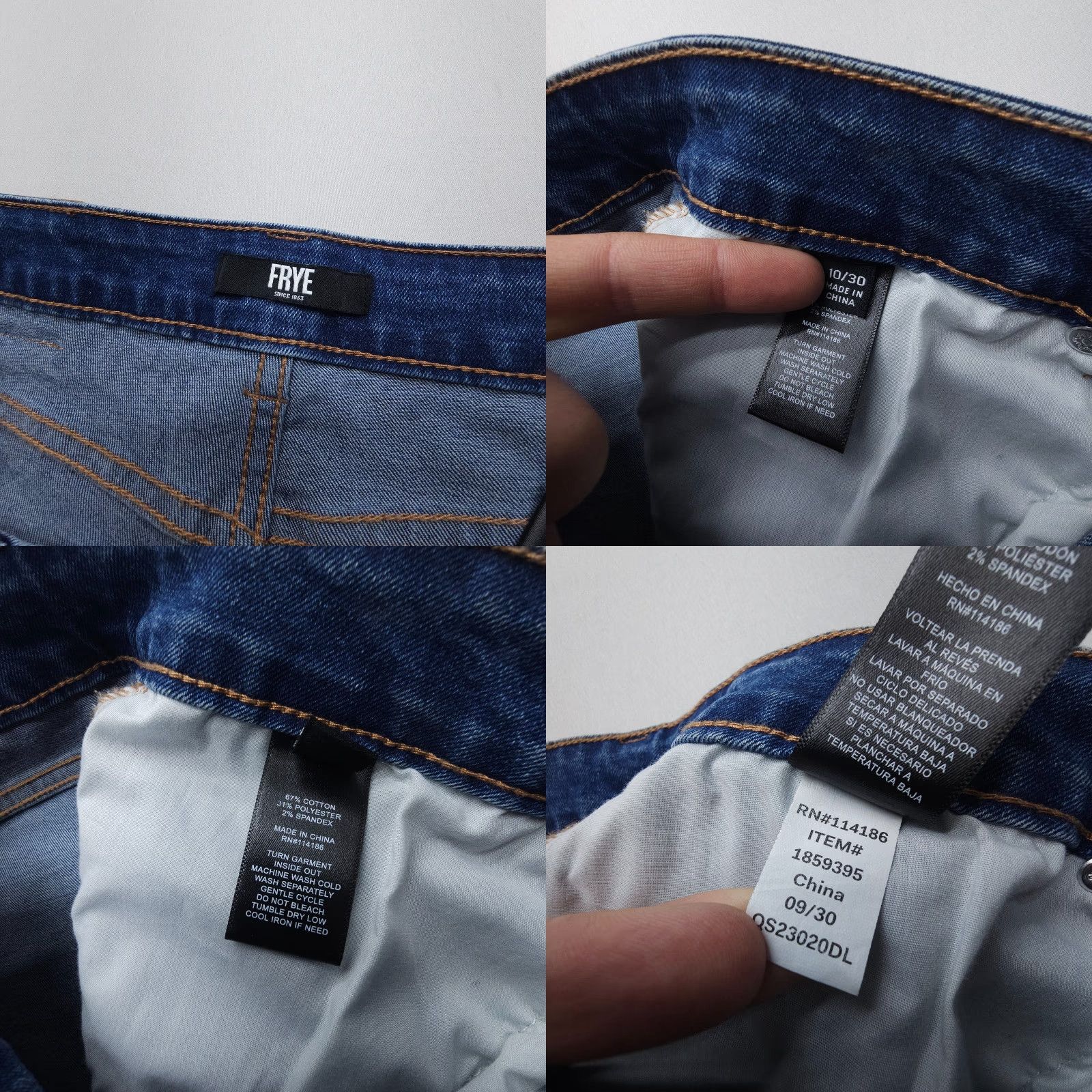Frye Frye Jeans Cuffed Crop Size 10 Blue High Rise Stretch Denim 28" Inseam Women Regular 5-Pocket Pattern Solid Size 32" / US 10 / IT 46 - 8 Thumbnail