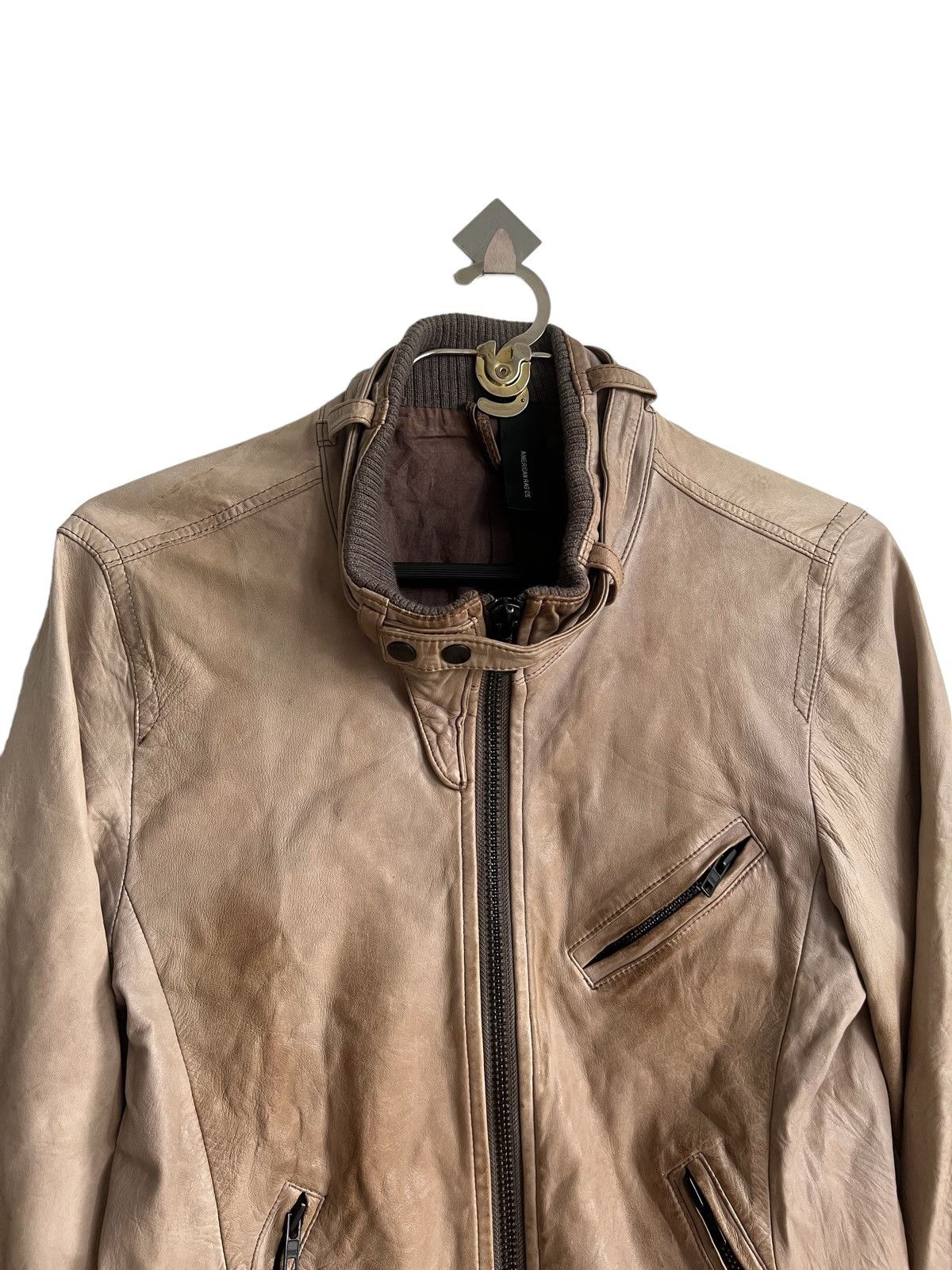 American Rag Beauty Patina Fade Sheep Leather Bondage Zipper Biker Jacket Size US S / EU 44-46 / 1 - 6 Thumbnail