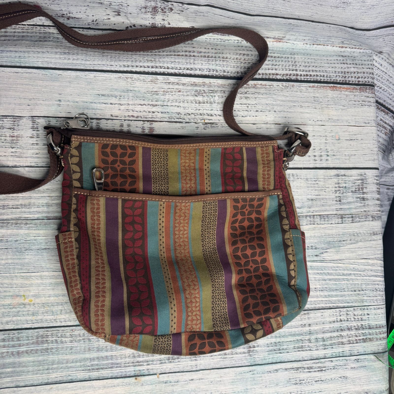 Fossil Fossil Multicolor Stripe Crossbody Bag Brown Adjustable Size ONE SIZE - 1 Thumbnail