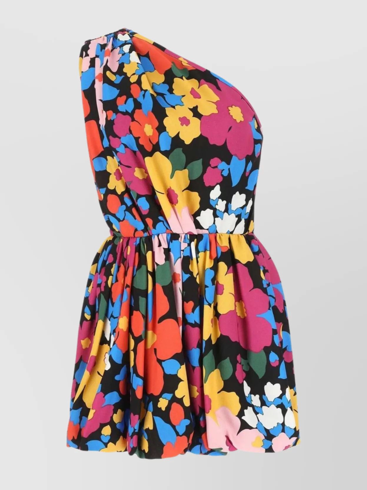 Saint Laurent Paris o1y0126 One-Shoulder Mini Dress in Multicolor Size M / US 6-8 / IT 42-44 - 1 Thumbnail