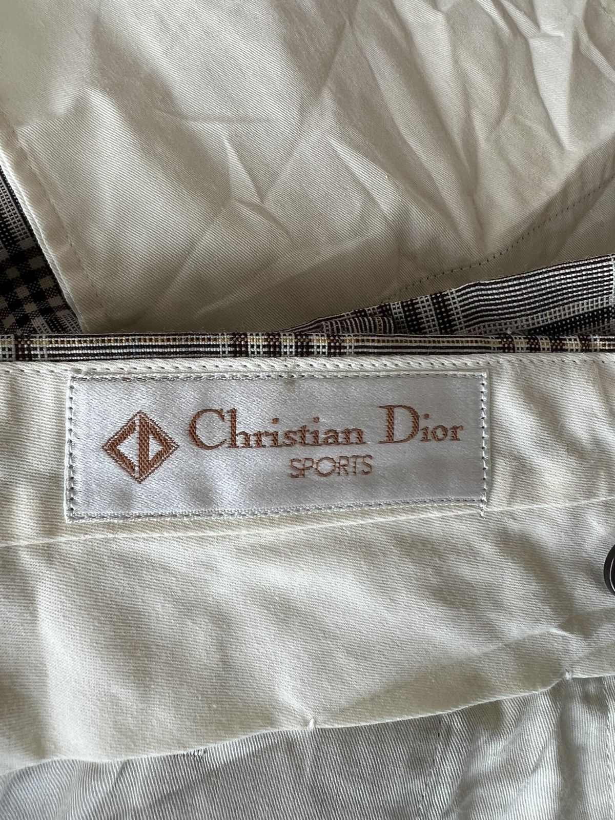 Vintage 90s Christian Dior Sports Checks Wool Trouser Pant