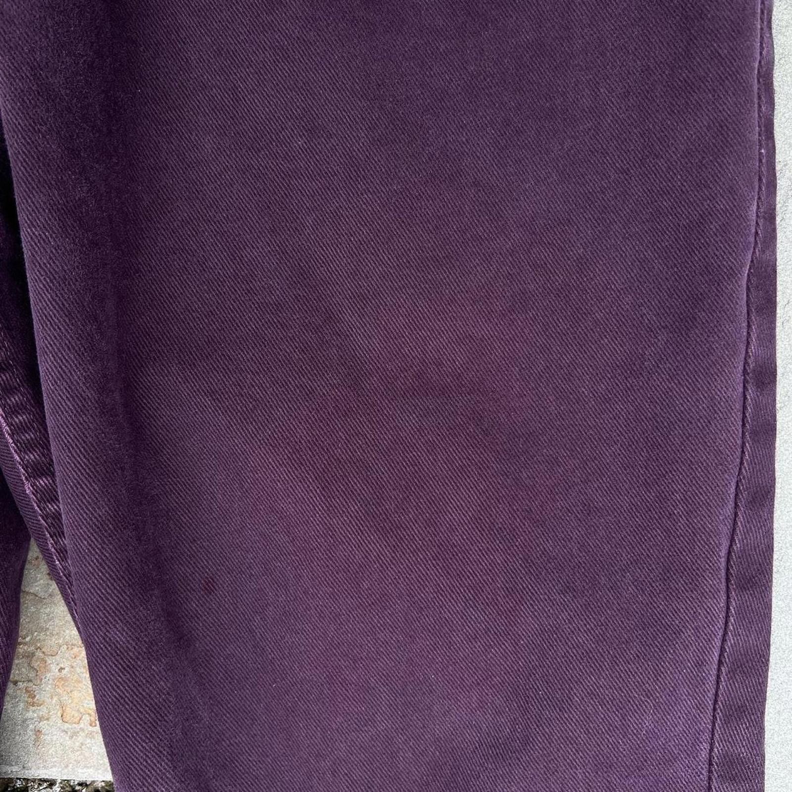 Vintage Vintage 90s Dark Purple Denim Tapered Jeans Size 30" / US 8 / IT 44 - 3 Thumbnail