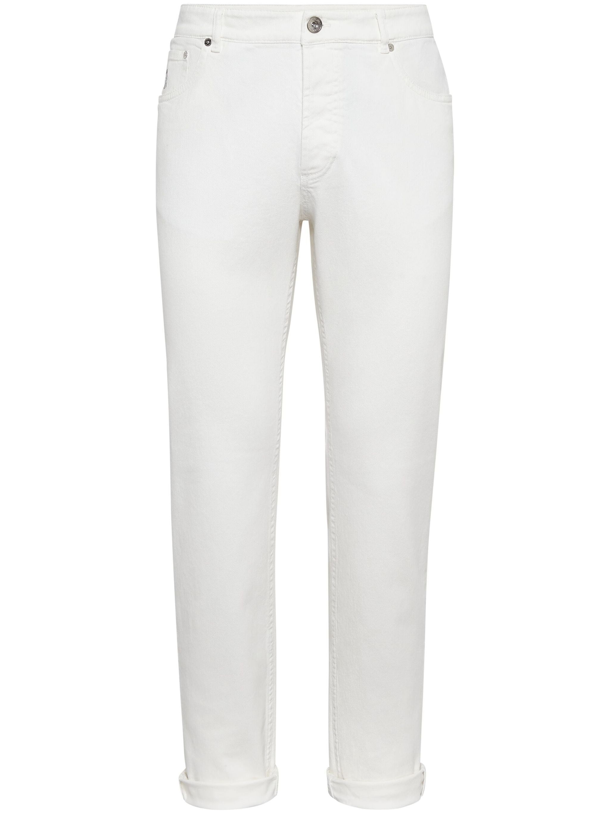 image of Brunello Cucinelli O1W1Db10424 Denim Pants In White, Men's (Size 40)