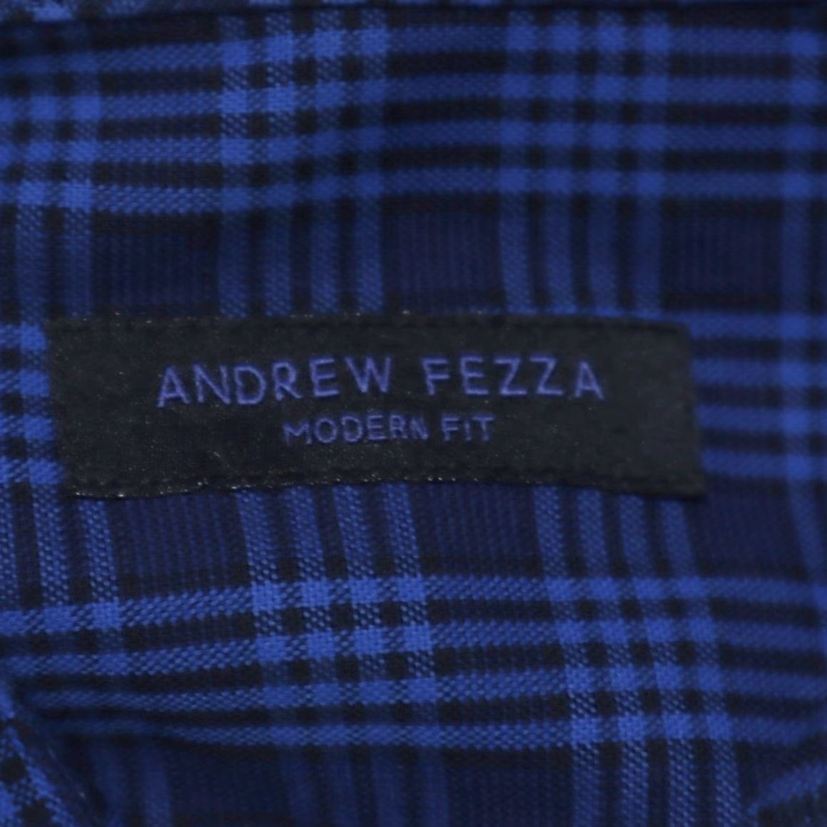 Vintage Andrew Fezza Shirt Blue Men's 2XL Gingham Long Sleeve Button Up Modern Fit Size US XXL / EU 58 / 5 - 5 Thumbnail