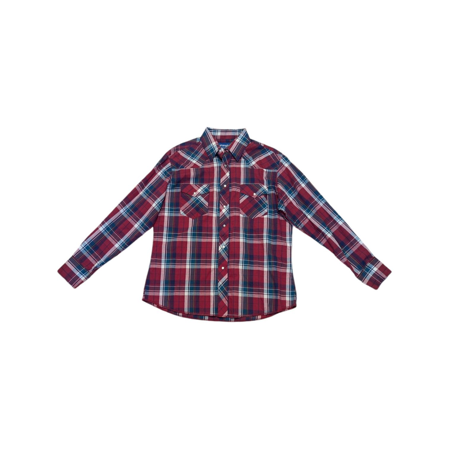 Vintage × Wrangler Vintage Wrangler Pearl Snap Western Shirt Plaid Red Cowboy Size US L / EU 52-54 / 3 - 1 Thumbnail