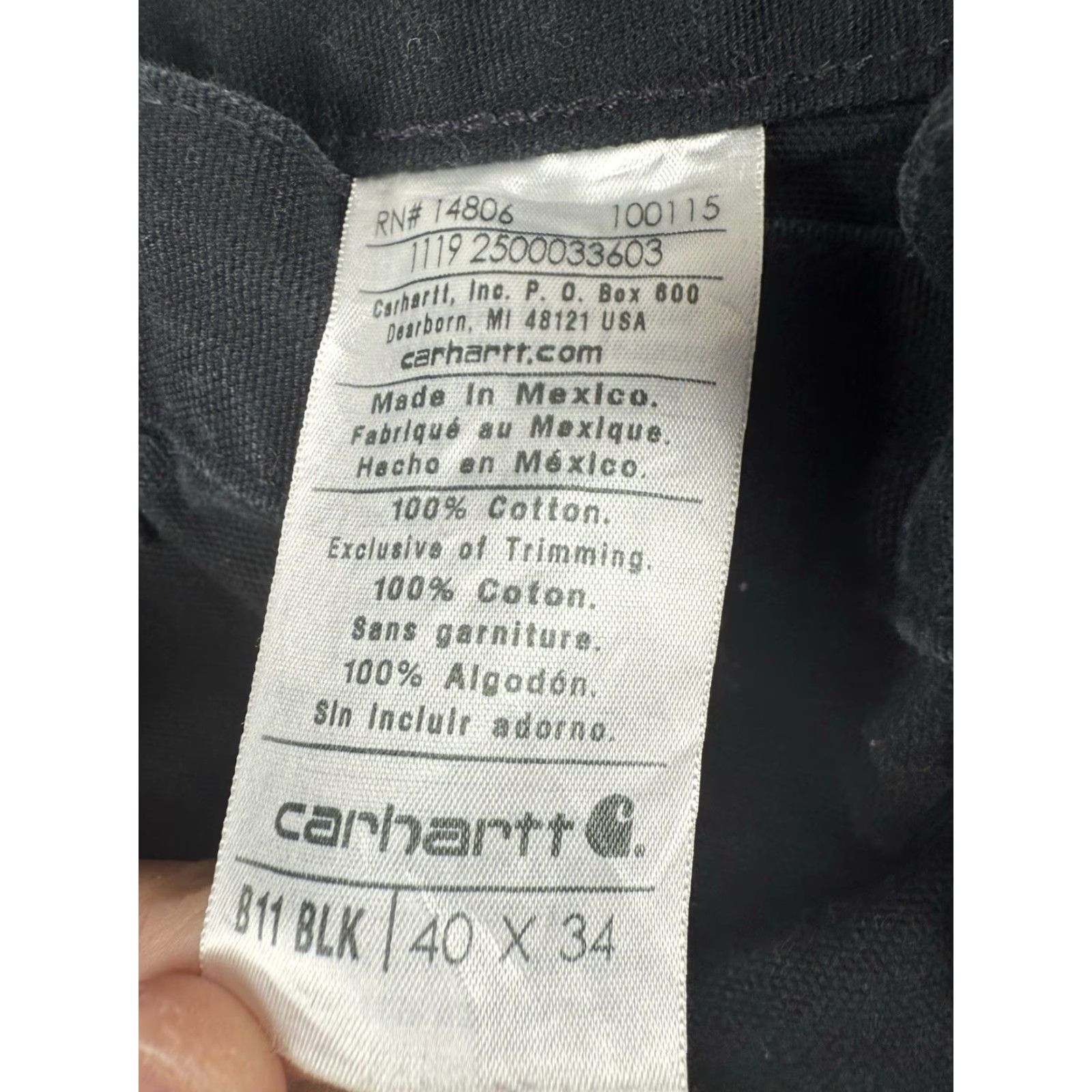 Carhartt VINTAGE Carhartt Pants Mens 40x34 Carpenter Black Distressed Canvas 34 Inseam Workwear Straight Mens USA Carpentry 40 34 Black Size US 37 - 2 Thumbnail
